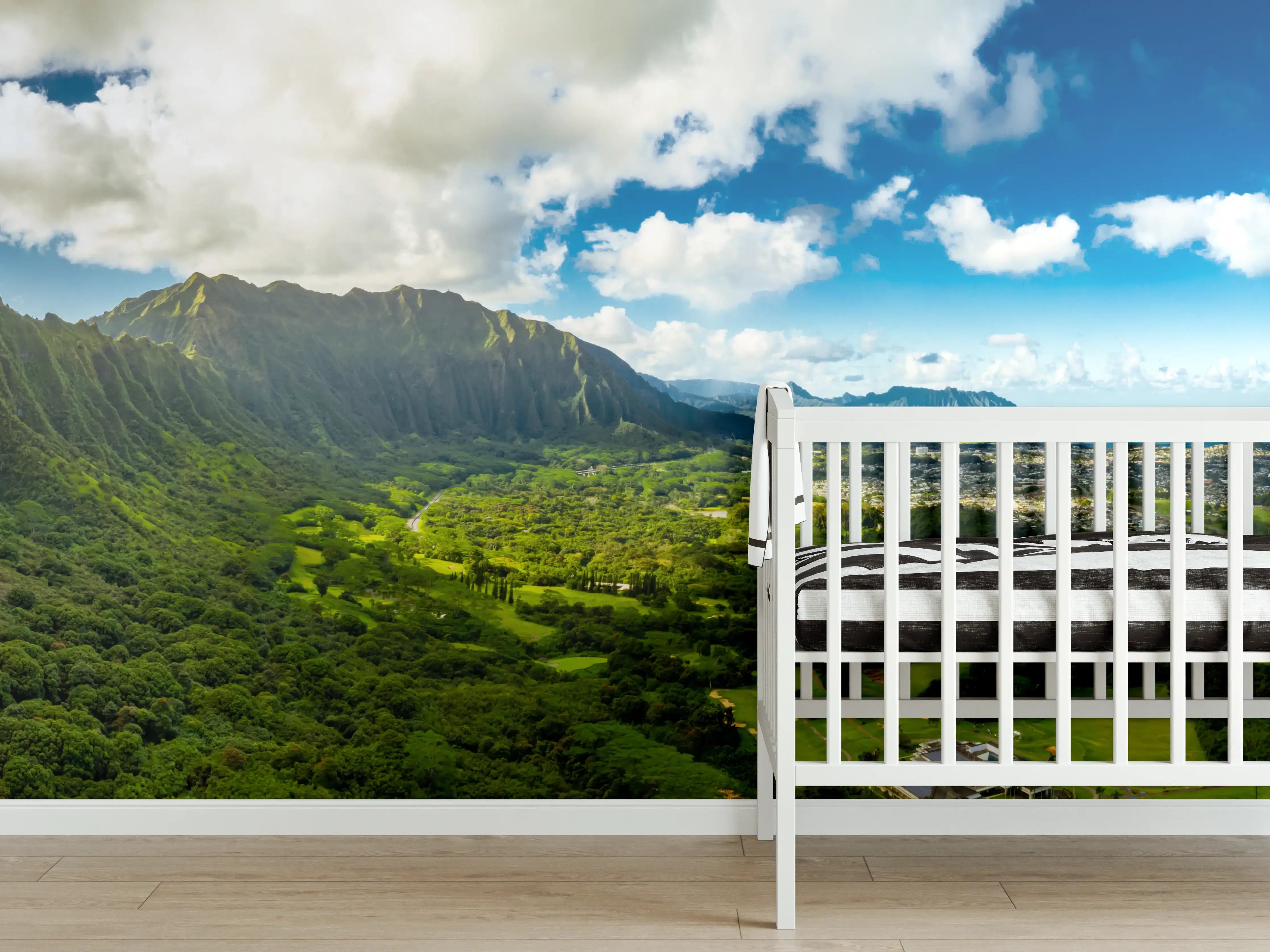 Babyzimmer Wandgestaltung - Pali Lookout Klippen in Hawaii