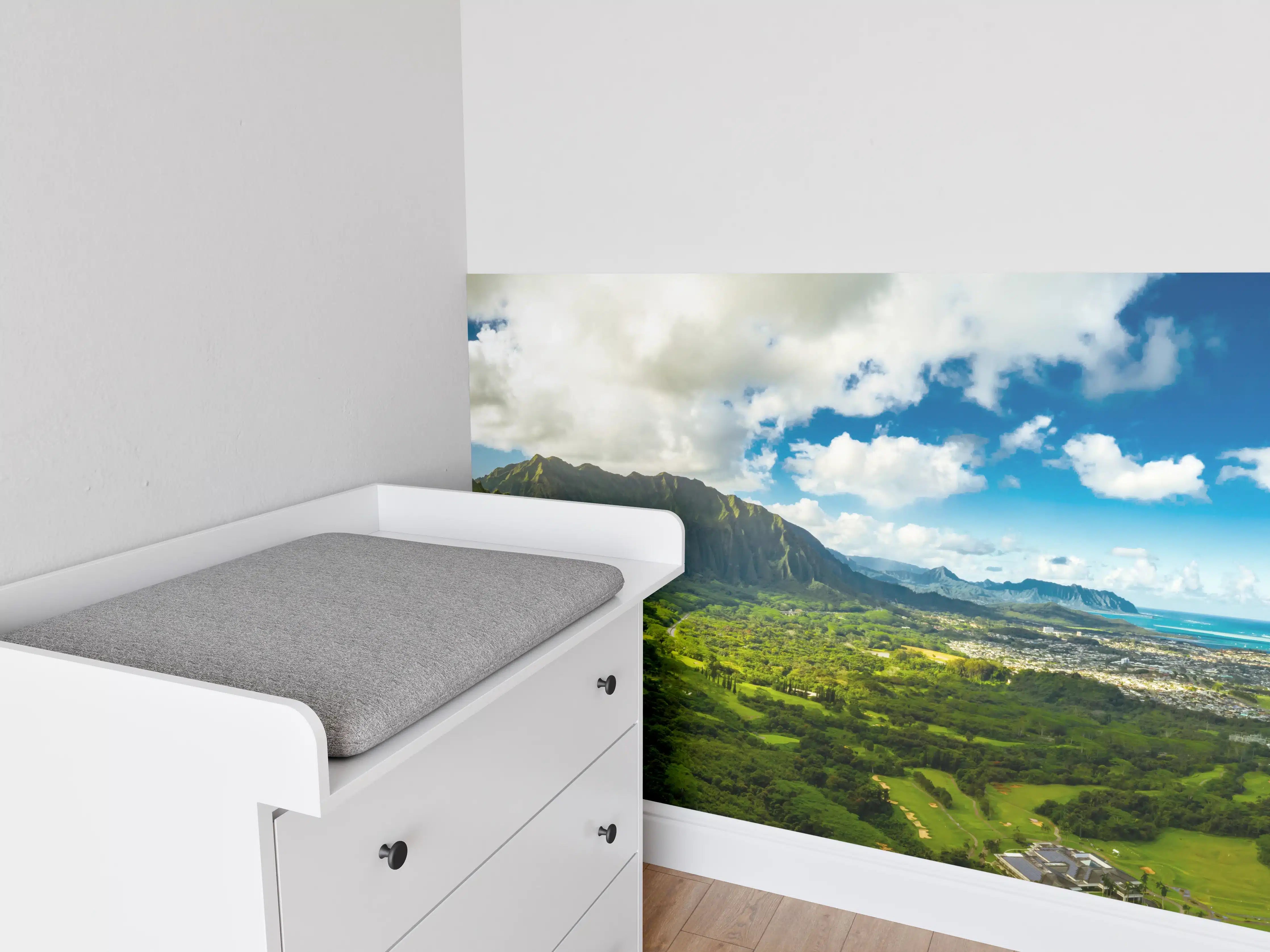 Babyzimmer Wandgestaltung - Pali Lookout Klippen in Hawaii