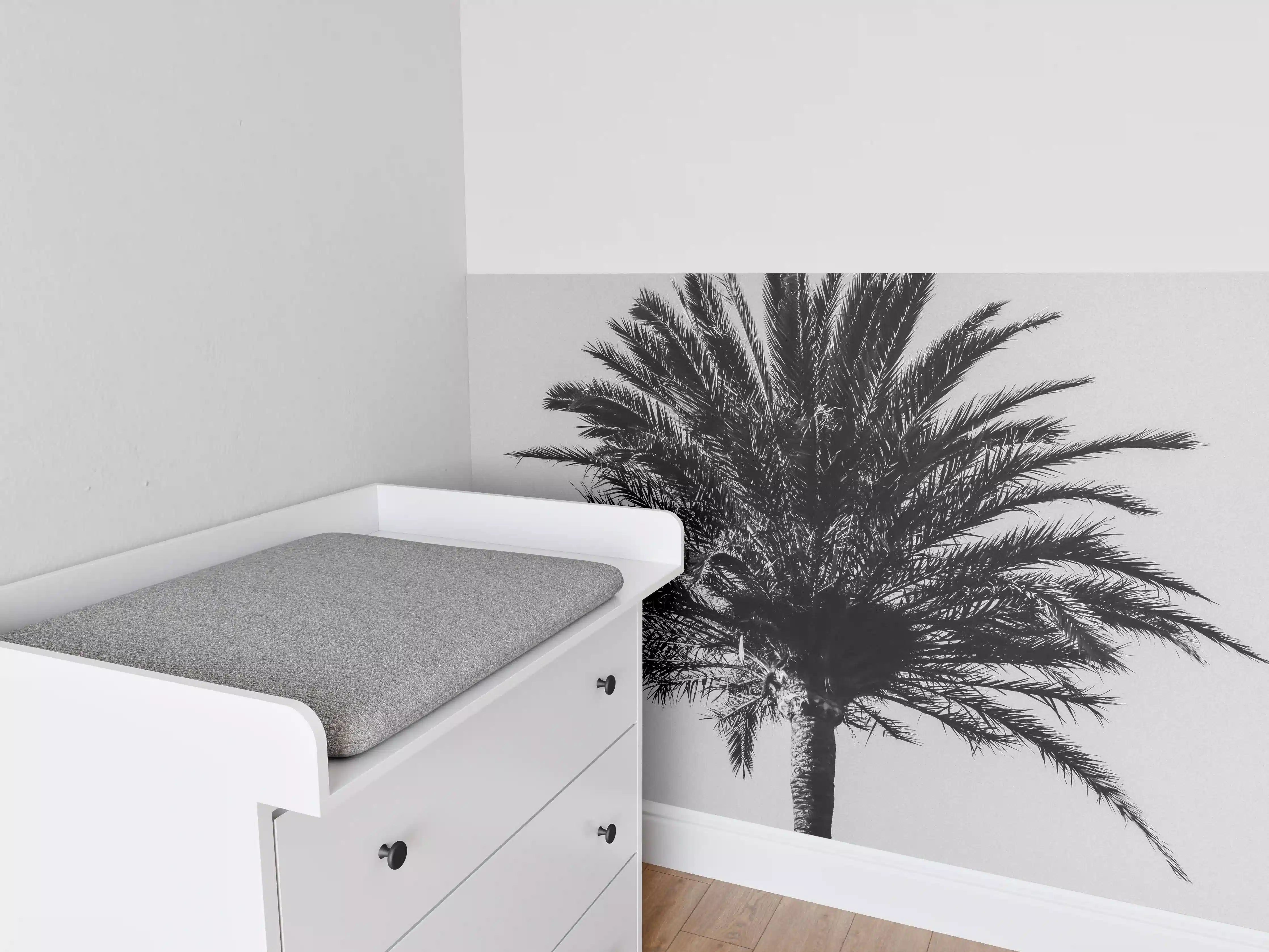 Babyzimmer Wandgestaltung - Palme - Schwarz-weiß