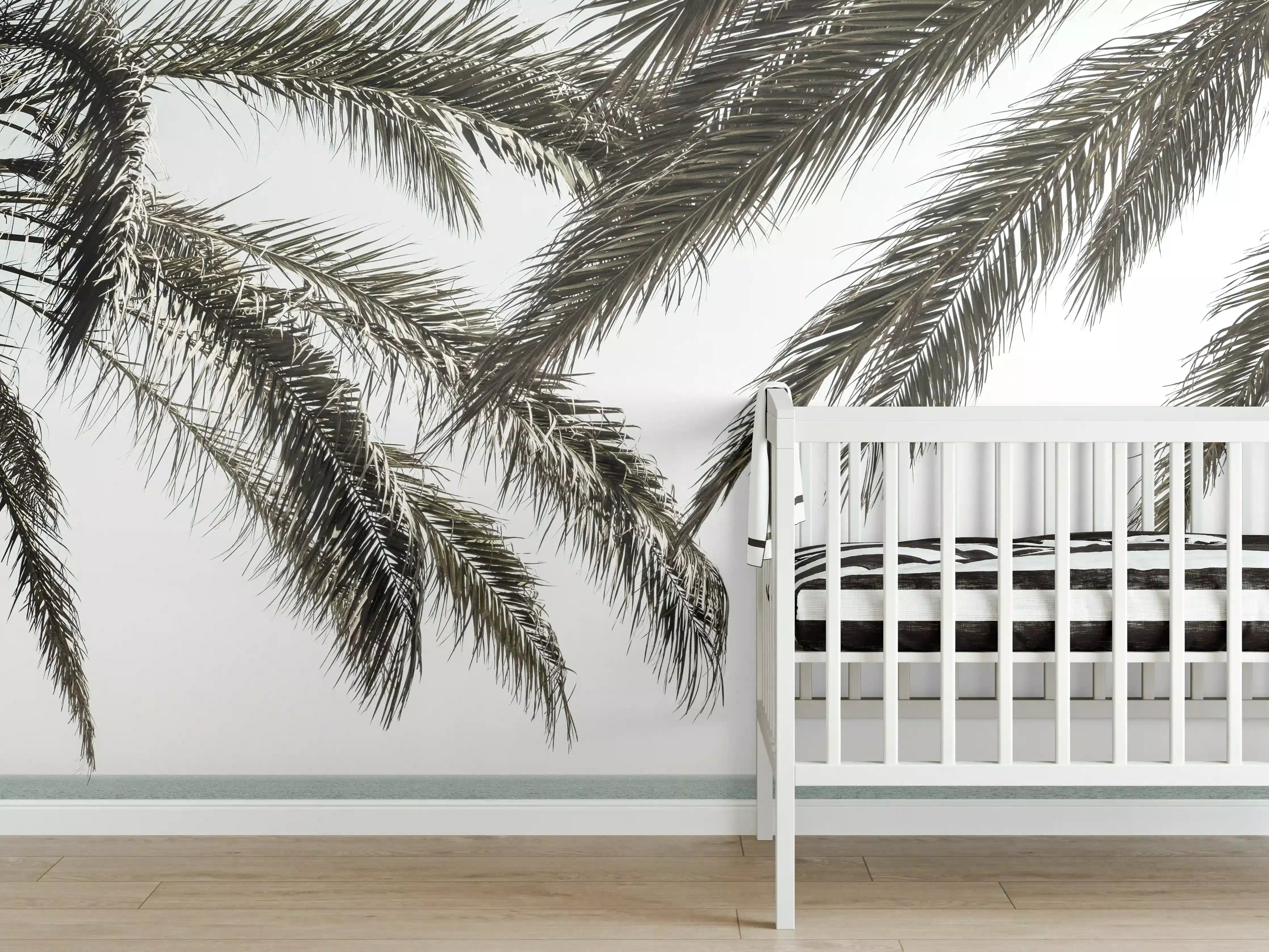 Babyzimmer Wandgestaltung - Palmen an der Küste 