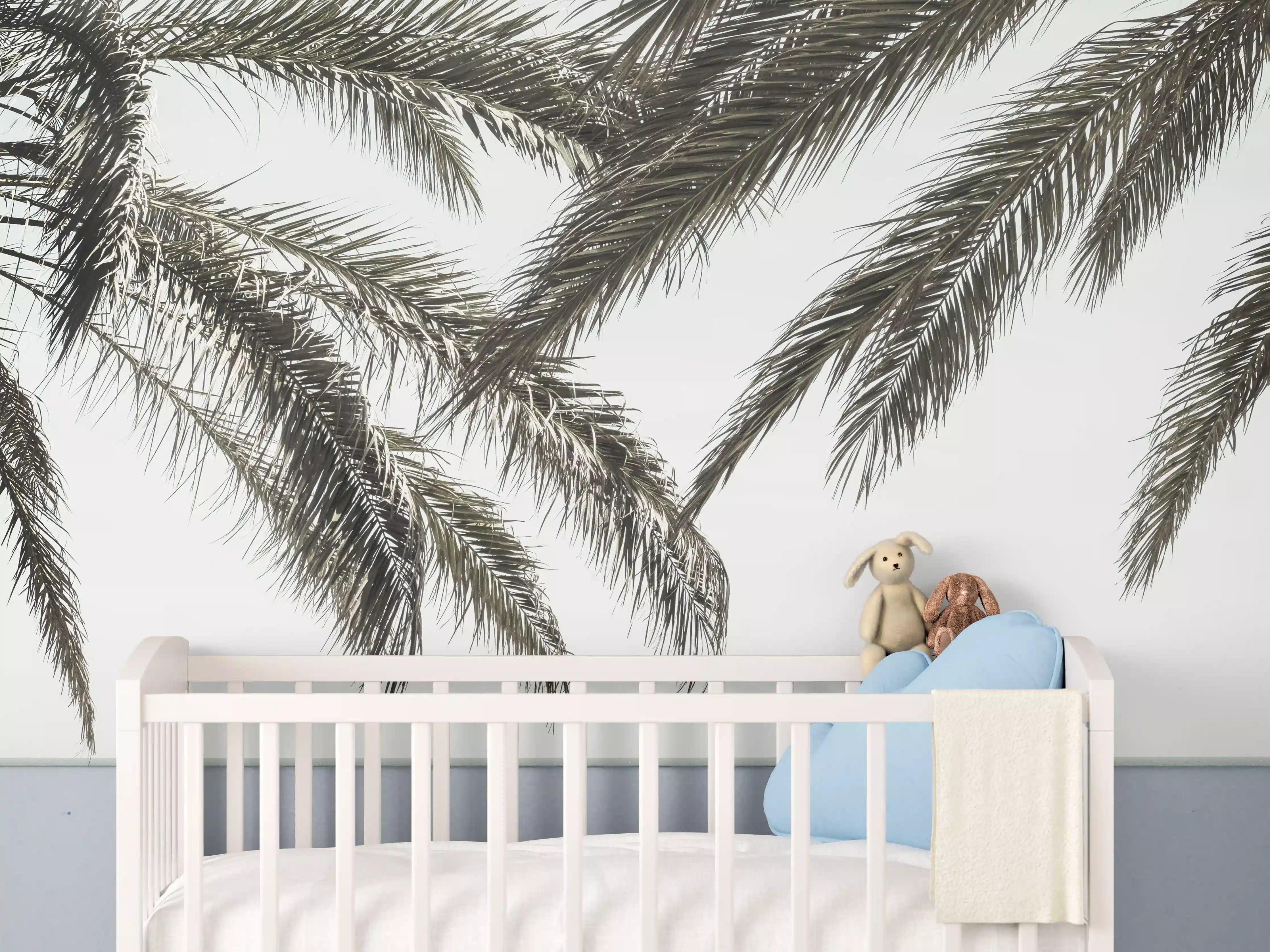 Babyzimmer Wandgestaltung - Palmen an der Küste 