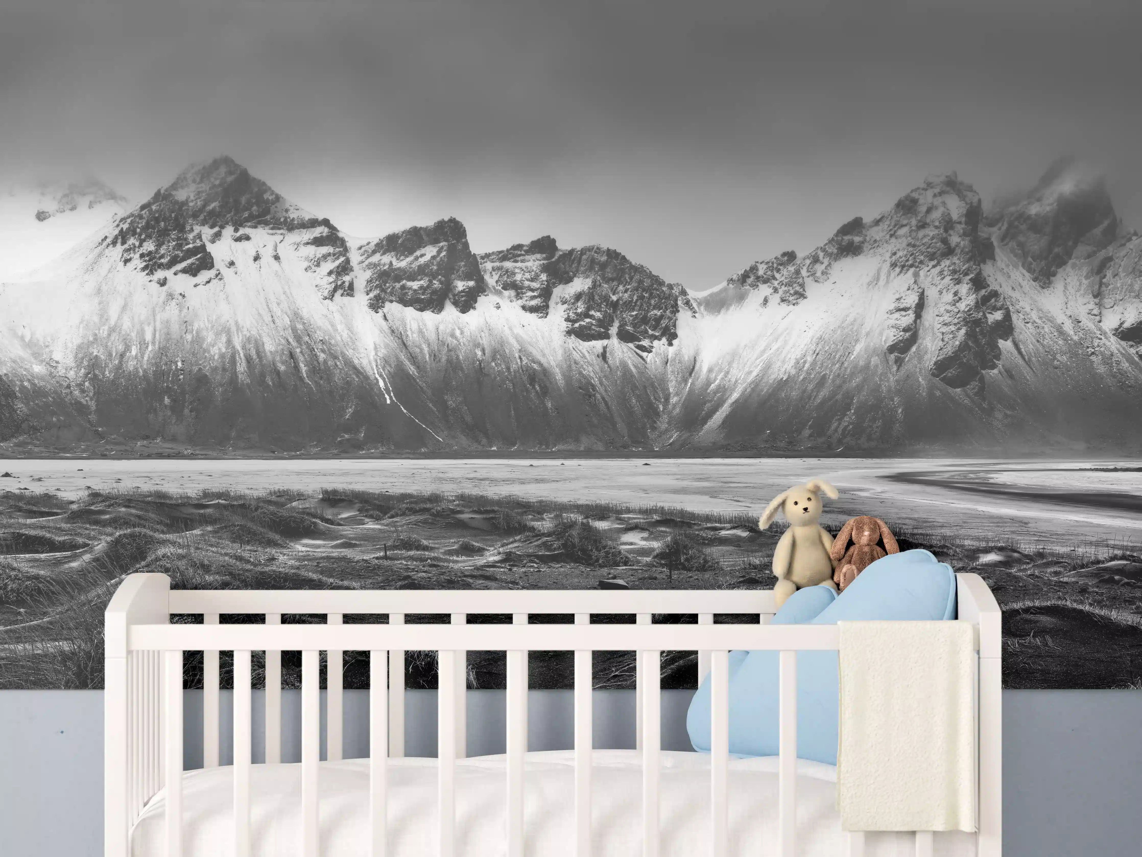 Babyzimmer Wandgestaltung - Panorama - Bergkette Vestrahorn