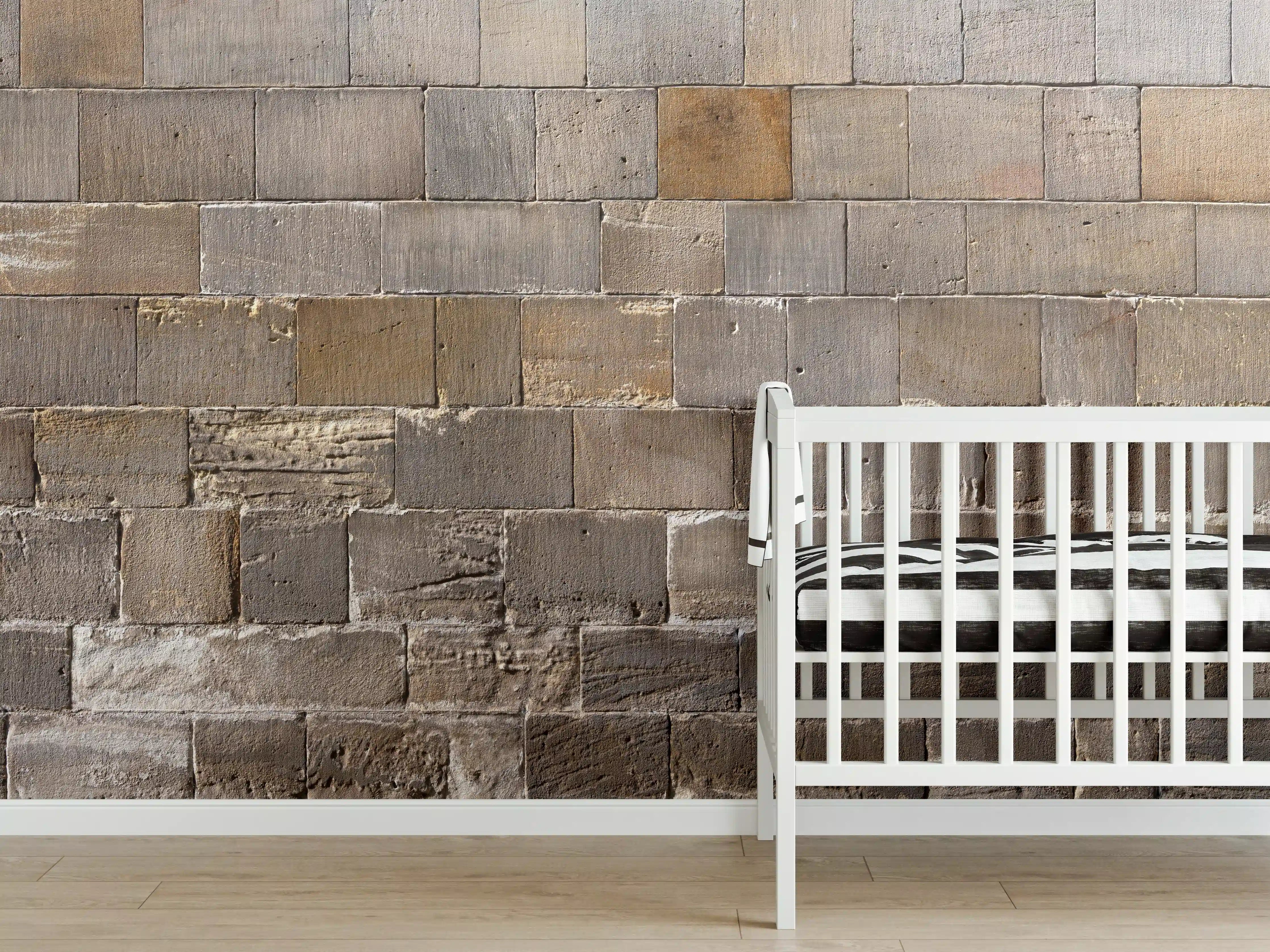 Babyzimmer Wandgestaltung - Panorama Kirchenmauer