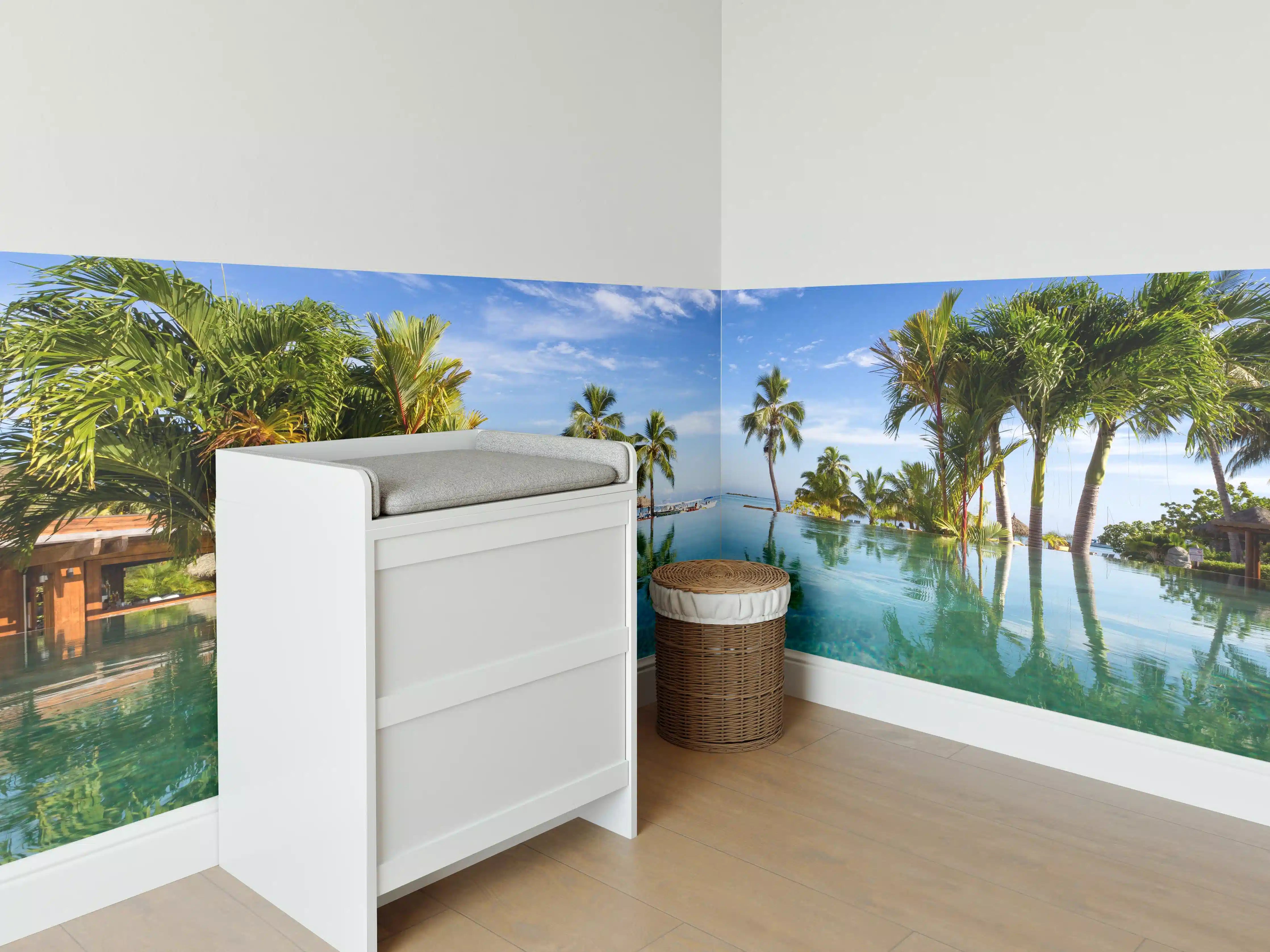 Babyzimmer Wandgestaltung - Panorama-Pool in der Karibik