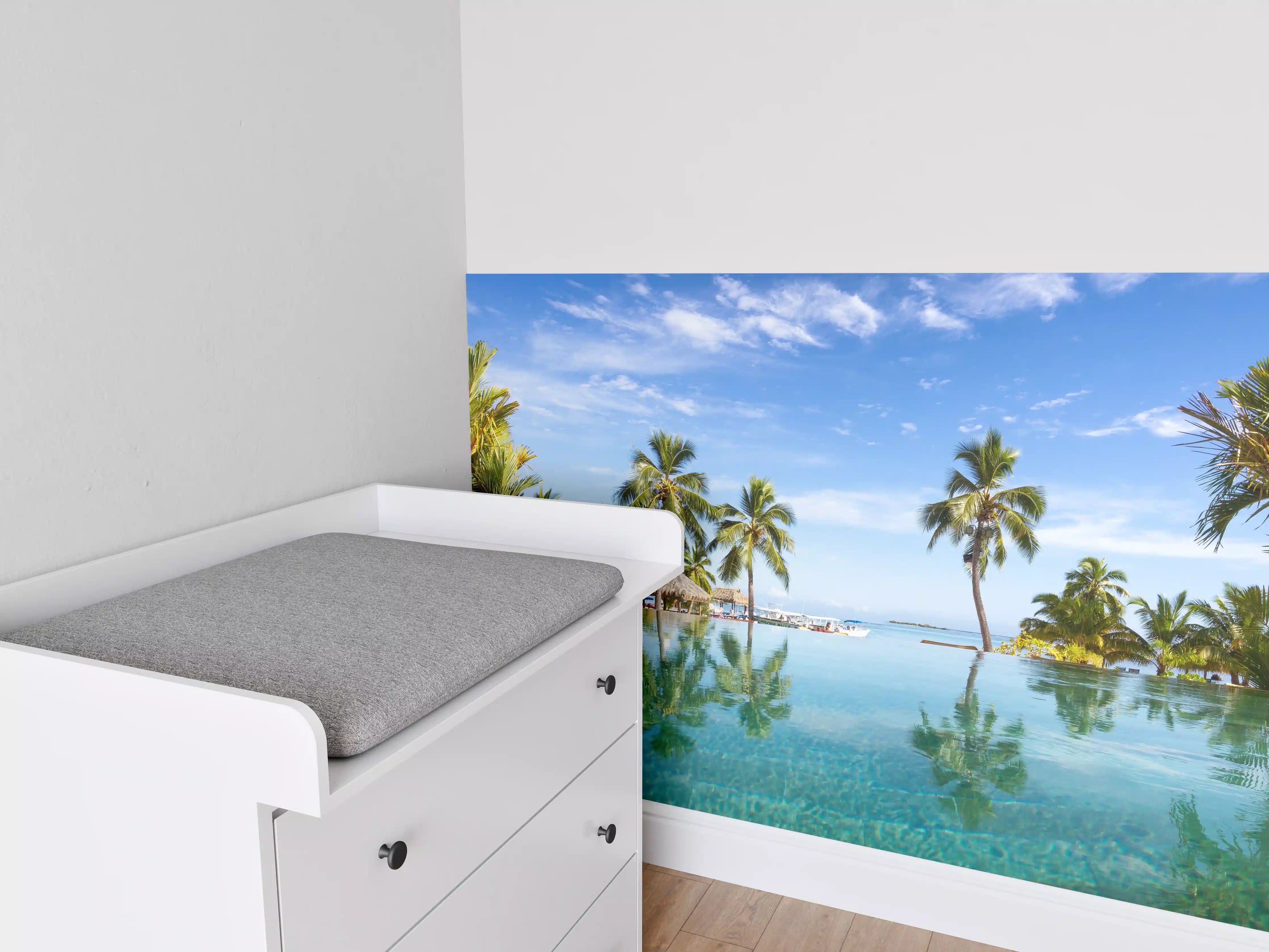 Babyzimmer Wandgestaltung - Panorama-Pool in der Karibik