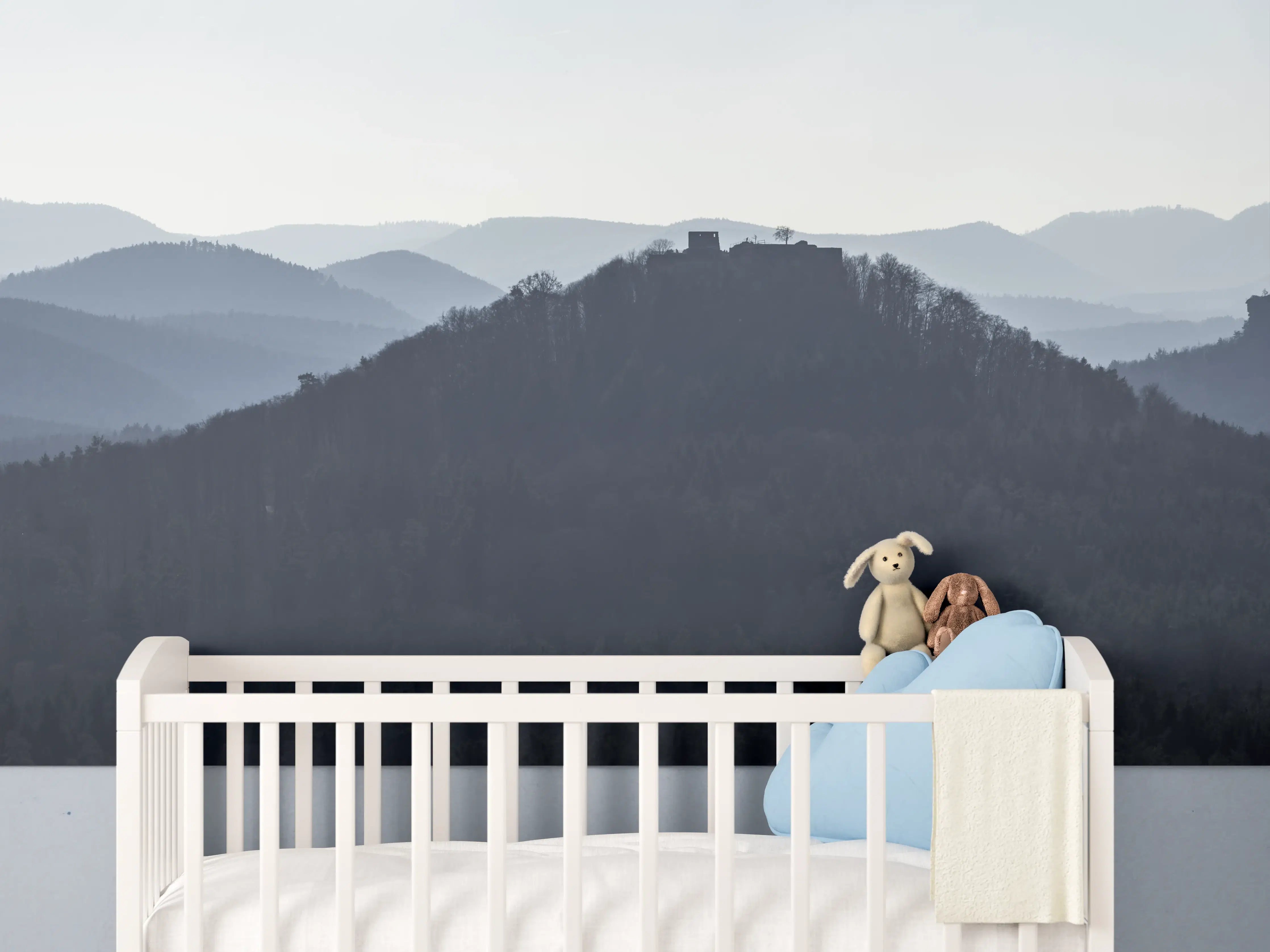 Babyzimmer Wandgestaltung - Panorama Rötzenfels auf Burg Lindelbrunn