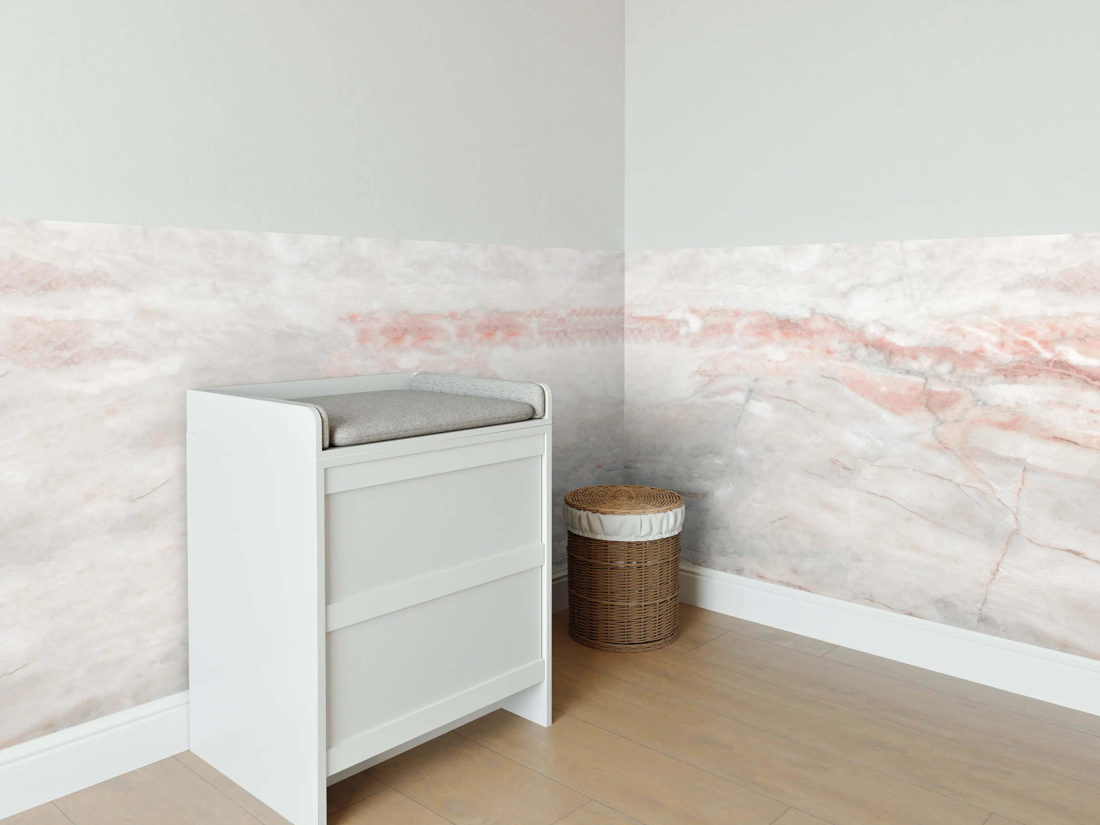 Babyzimmer Wandgestaltung - Panorama der grauen Marmor Textur