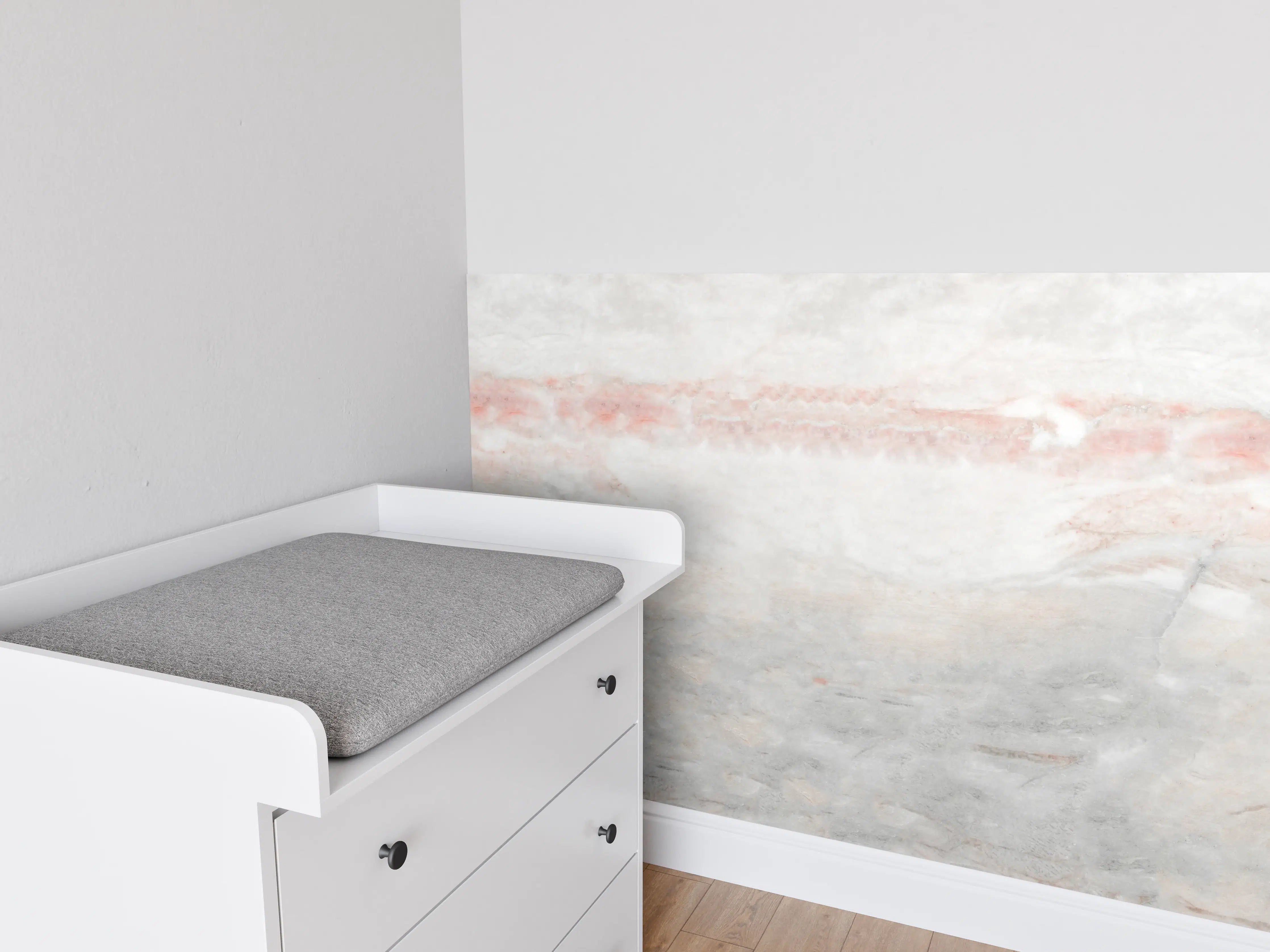 Babyzimmer Wandgestaltung - Panorama der grauen Marmor Textur