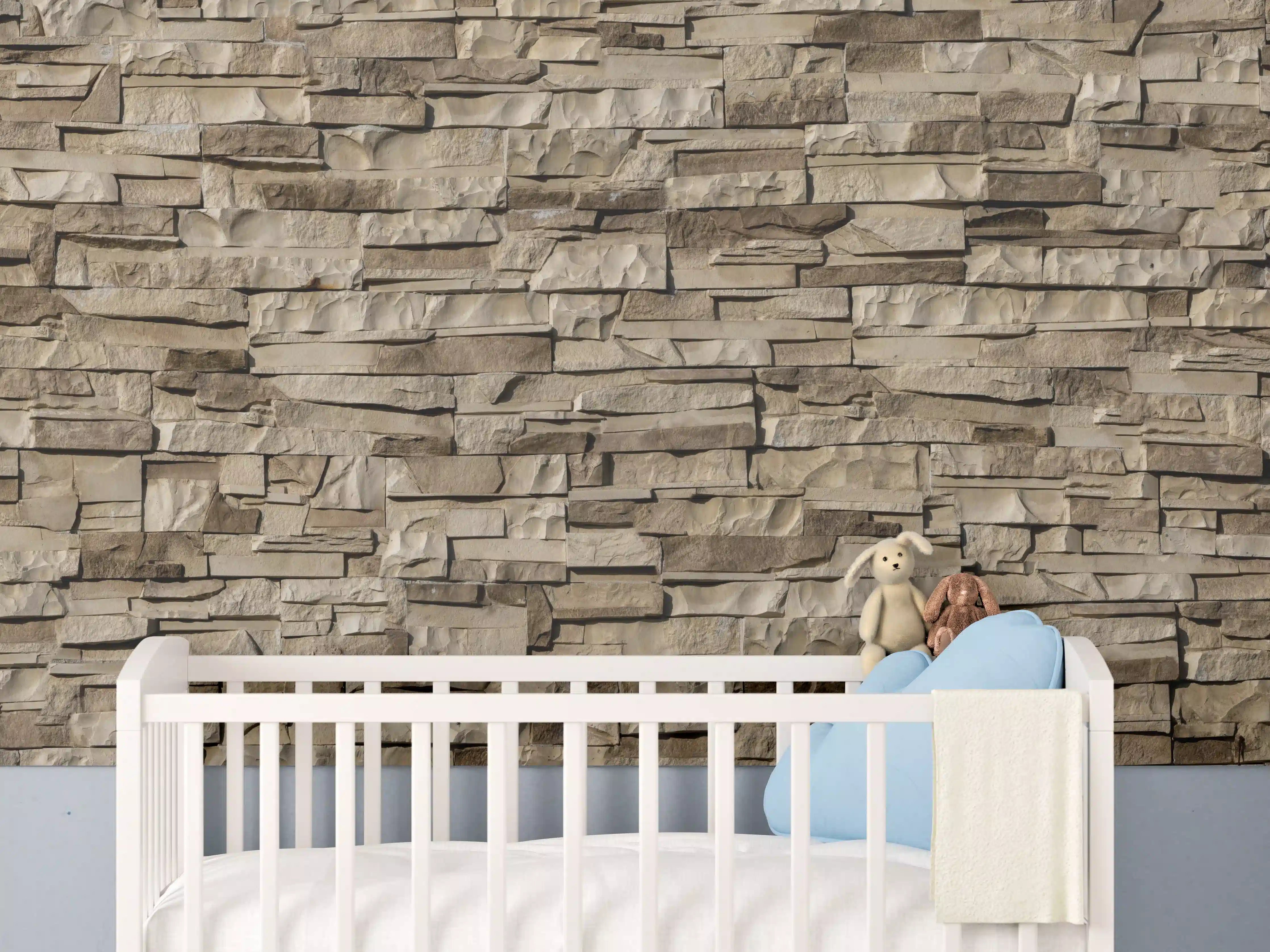 Babyzimmer Wandgestaltung - Panorama nahtlose Textur von Klinkerfliesen