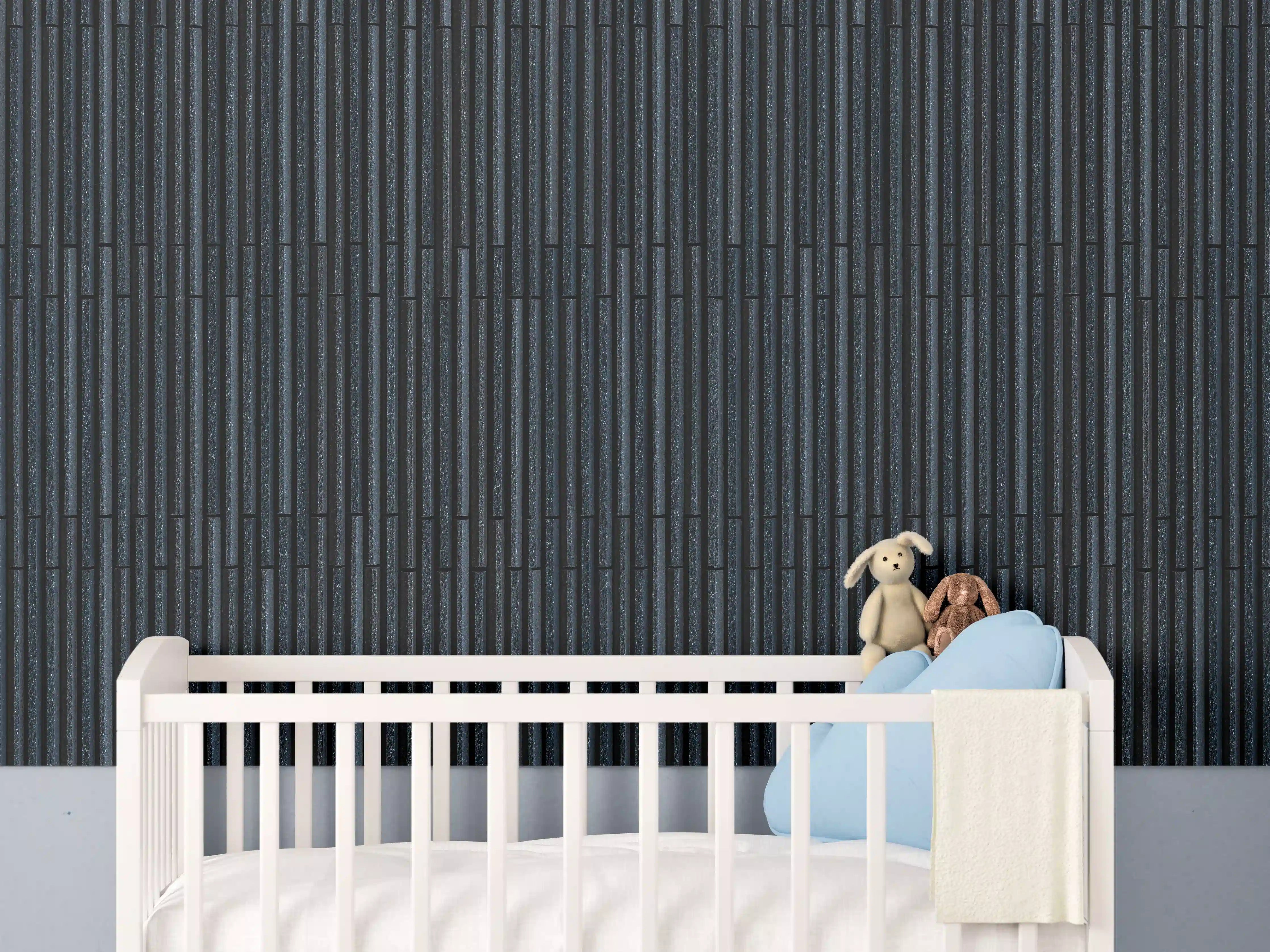 Babyzimmer Wandgestaltung - Panorama von dunklem Granitblock