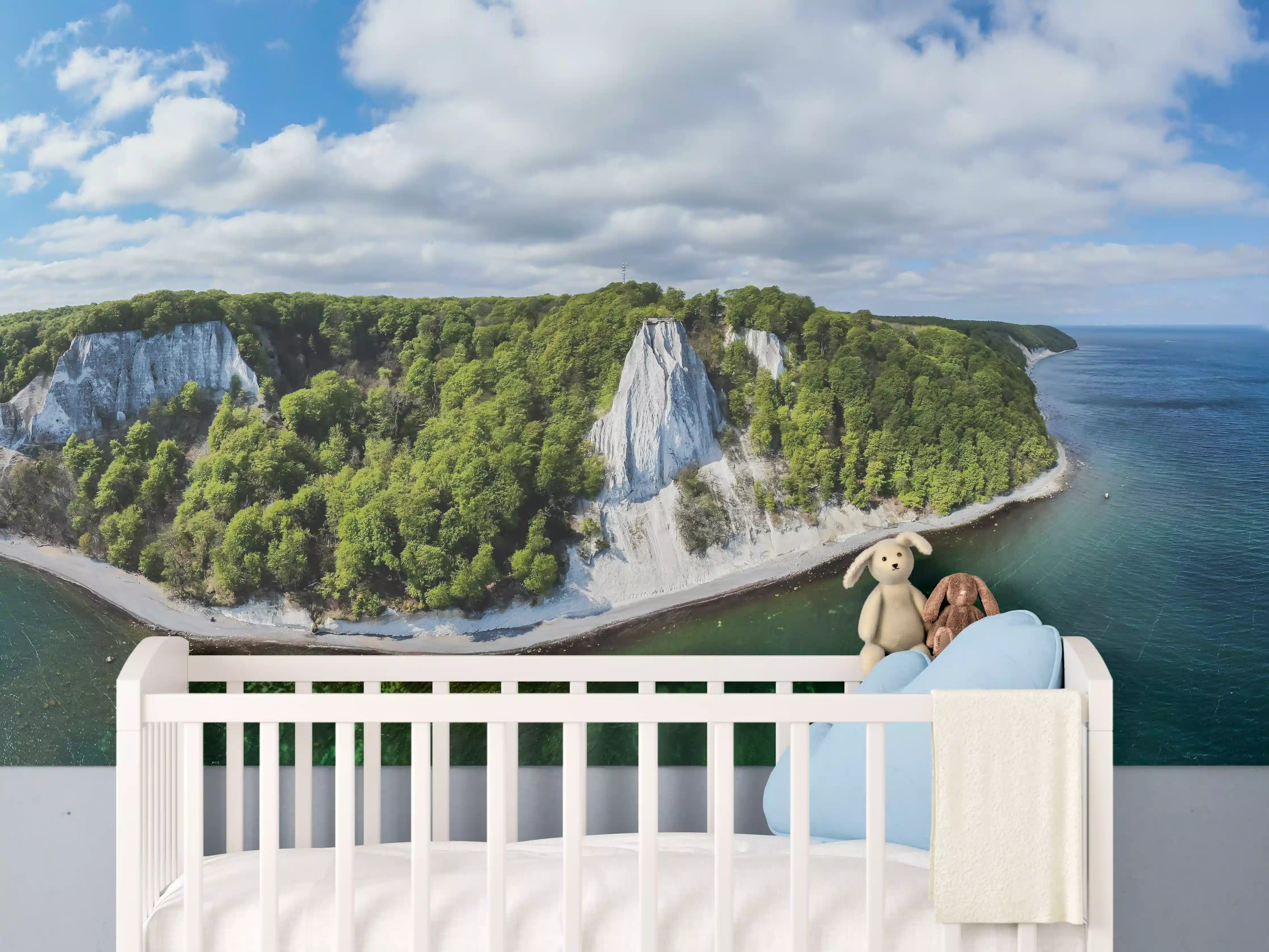 Babyzimmer Wandgestaltung - Panoramablick auf den Königsstuhl - Rügen