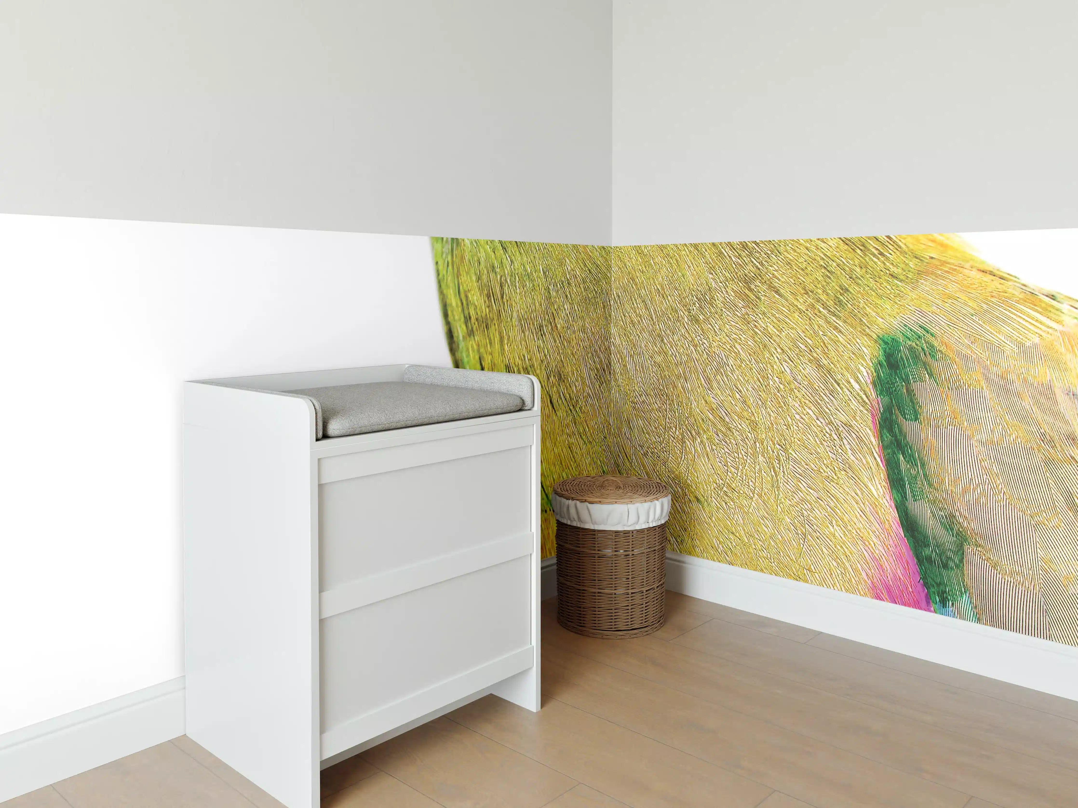 Babyzimmer Wandgestaltung - Papagei - Nahaufnahme