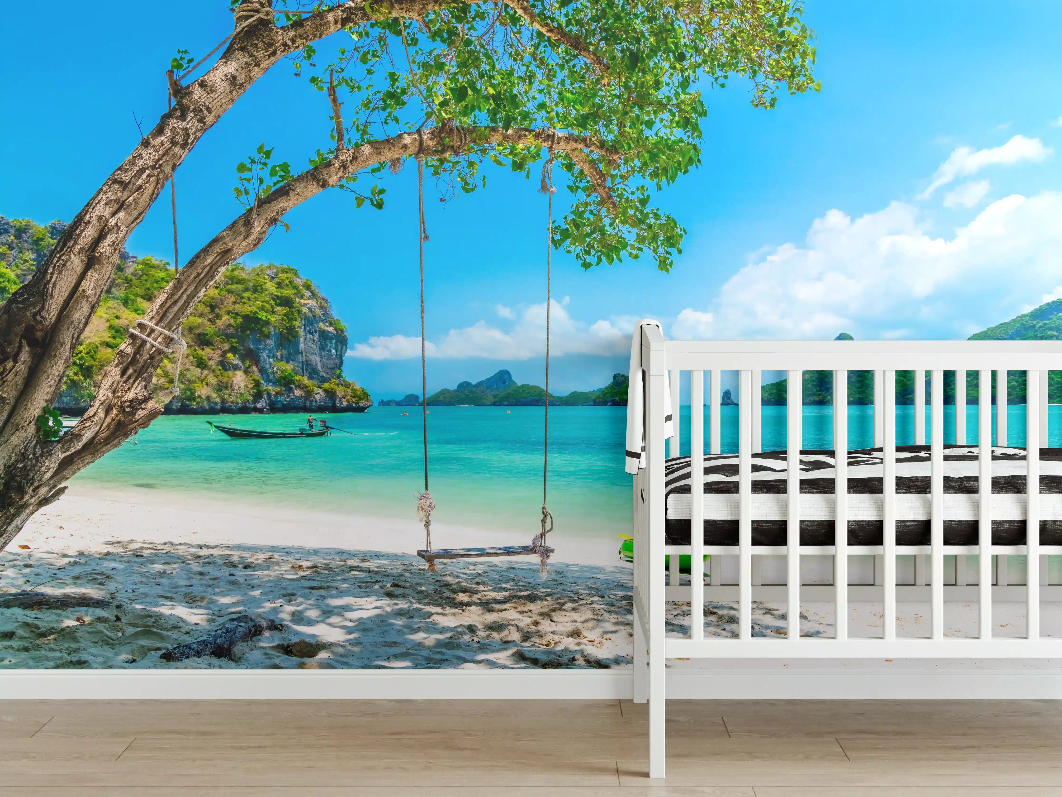 Babyzimmer Wandgestaltung - Paradiesischer Strand in Thailand