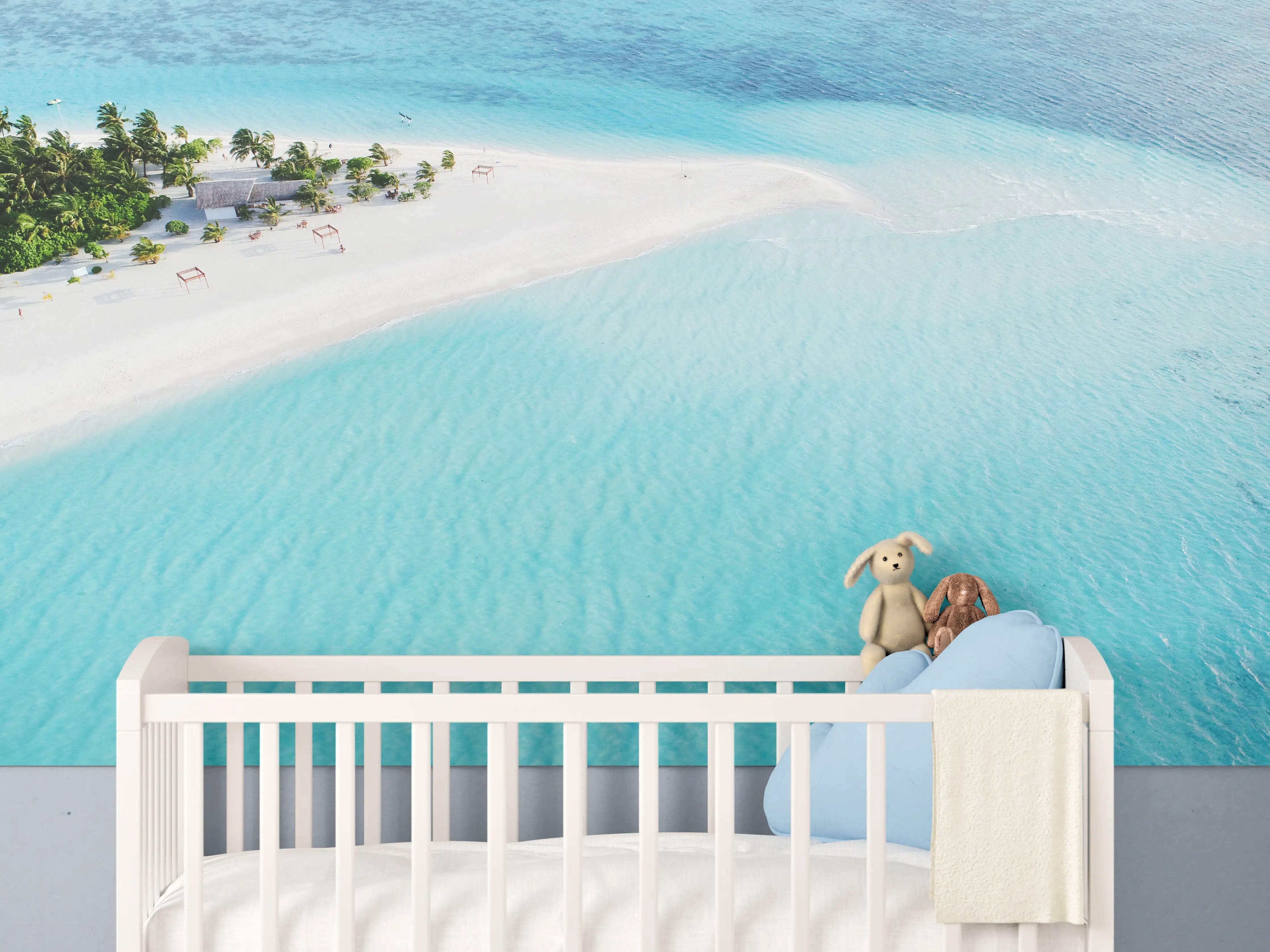 Babyzimmer Wandgestaltung - Paradiesischer Strand in den Malediven