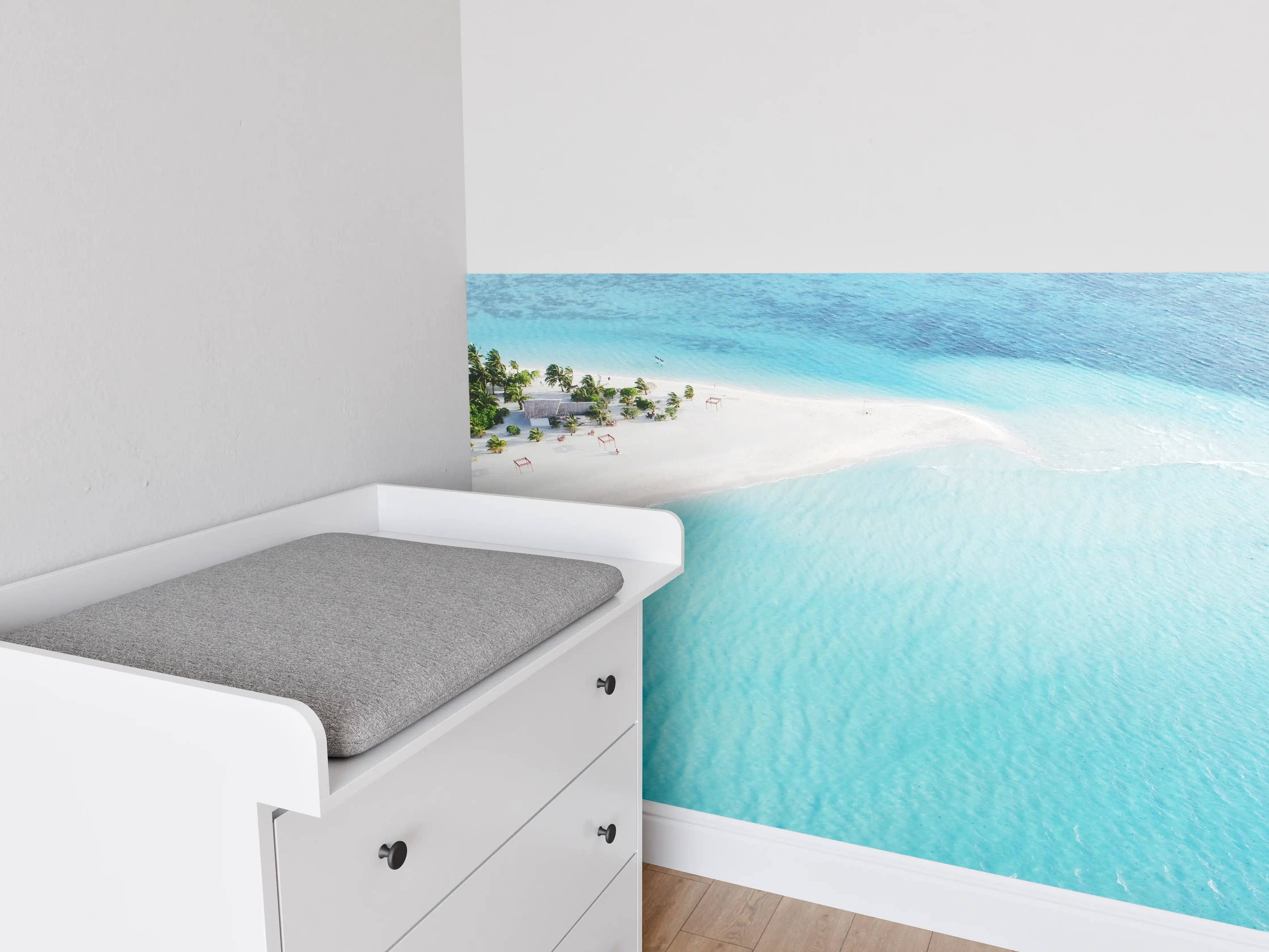 Babyzimmer Wandgestaltung - Paradiesischer Strand in den Malediven