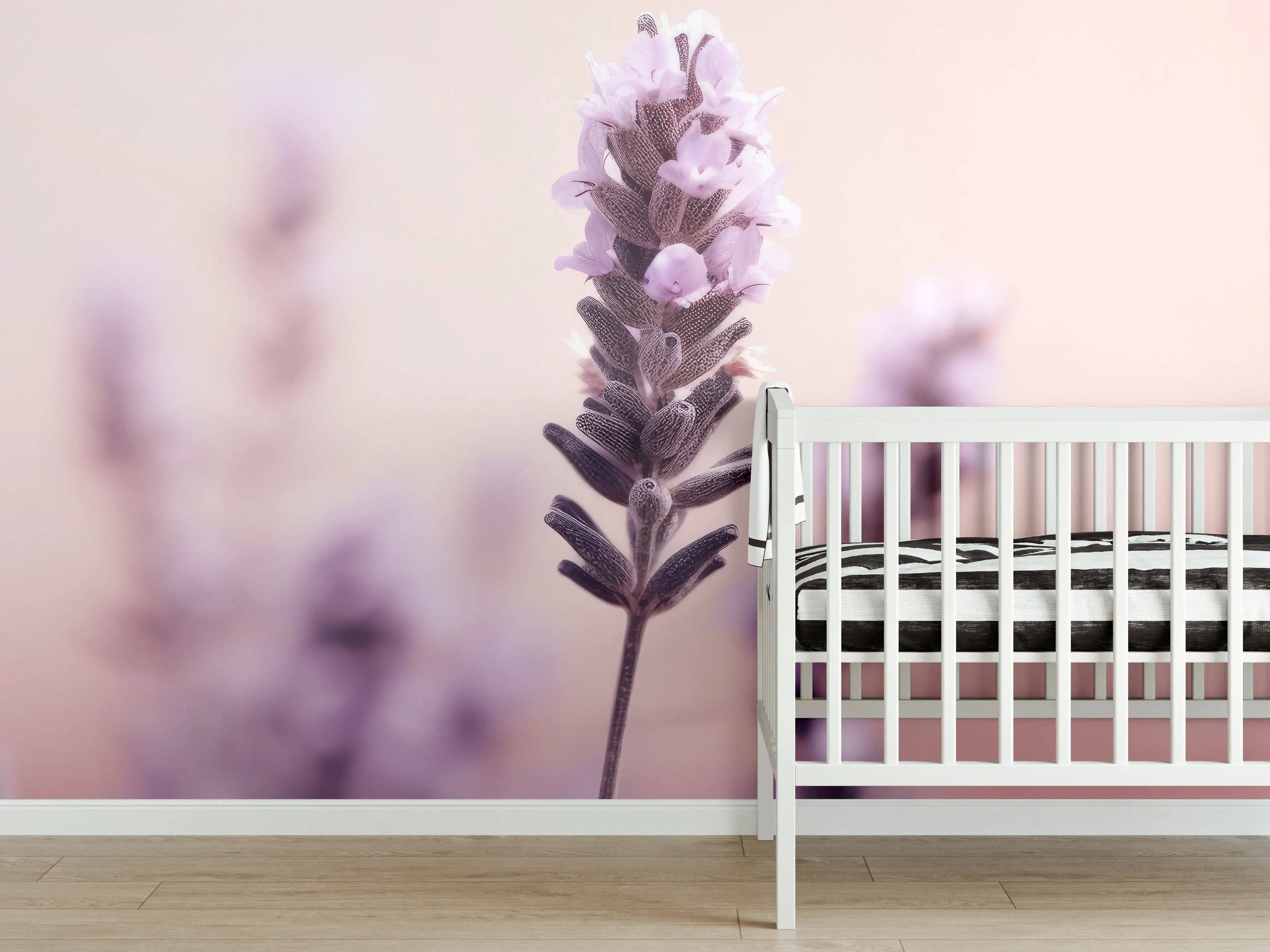 Babyzimmer Wandgestaltung - Pastellfarbene Lavendel Makro