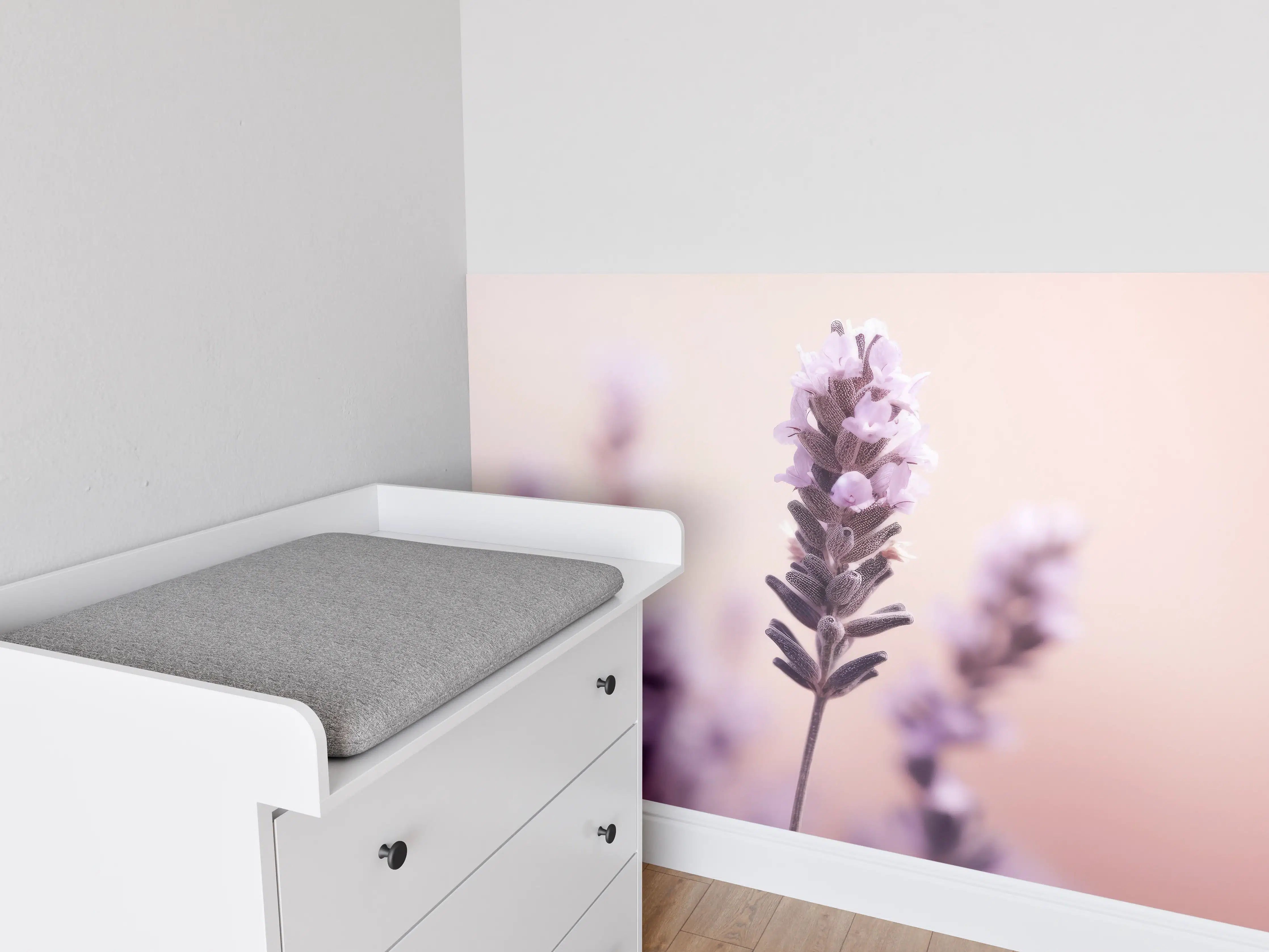 Babyzimmer Wandgestaltung - Pastellfarbene Lavendel Makro