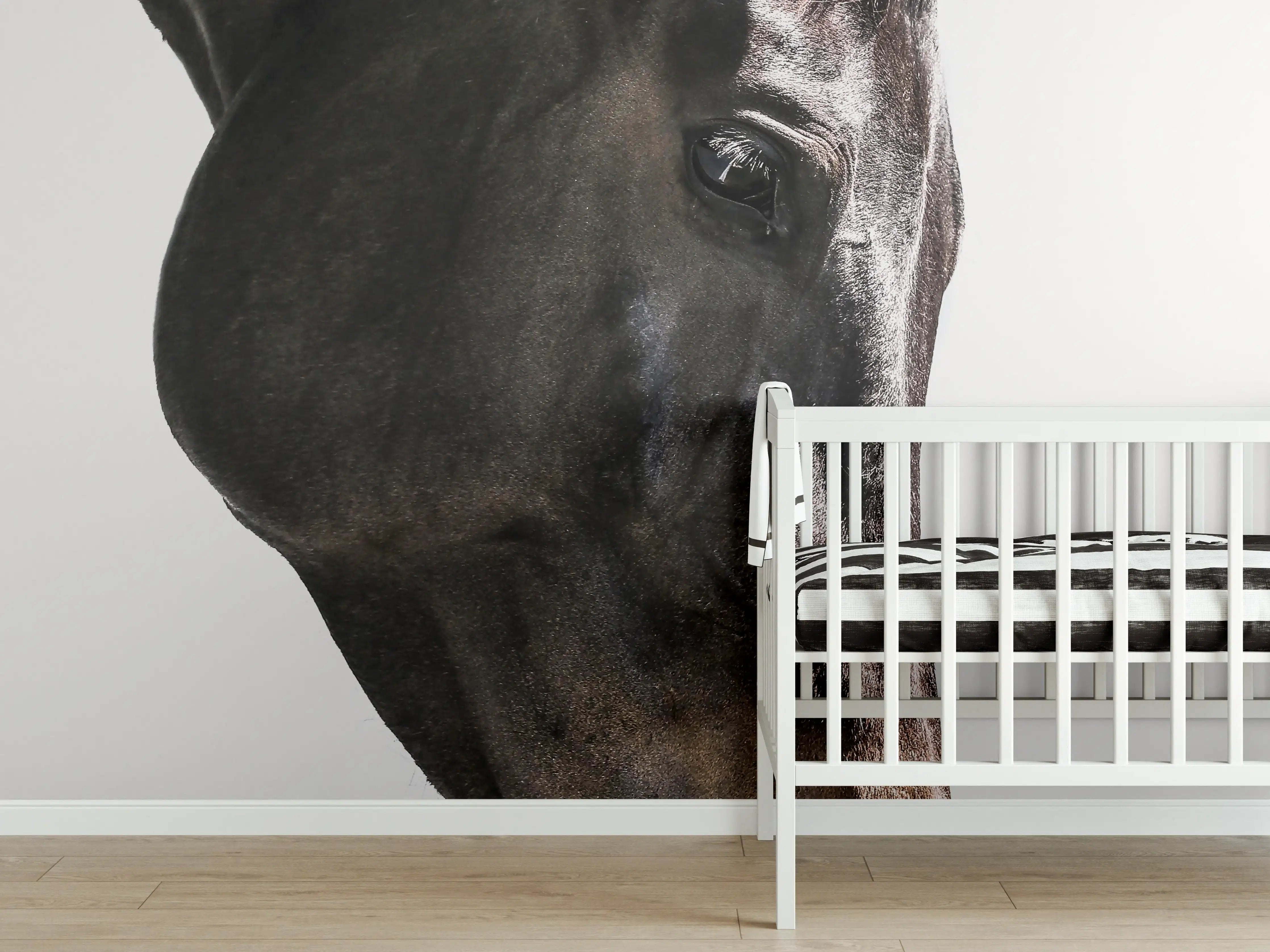Babyzimmer Wandgestaltung - Pferd - Nahaufnahme
