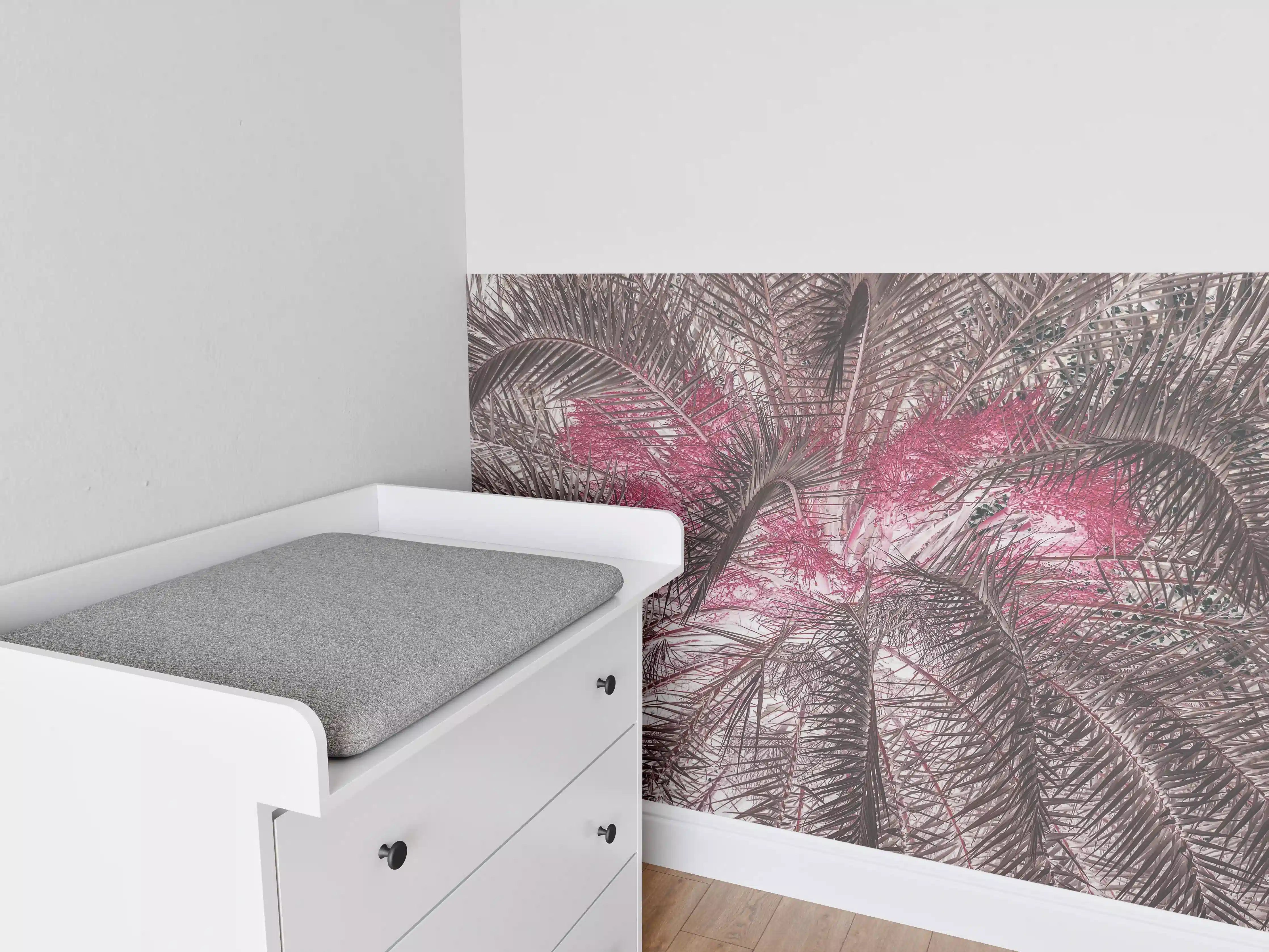 Babyzimmer Wandgestaltung - Pink-Purple Palm Leaf Texture