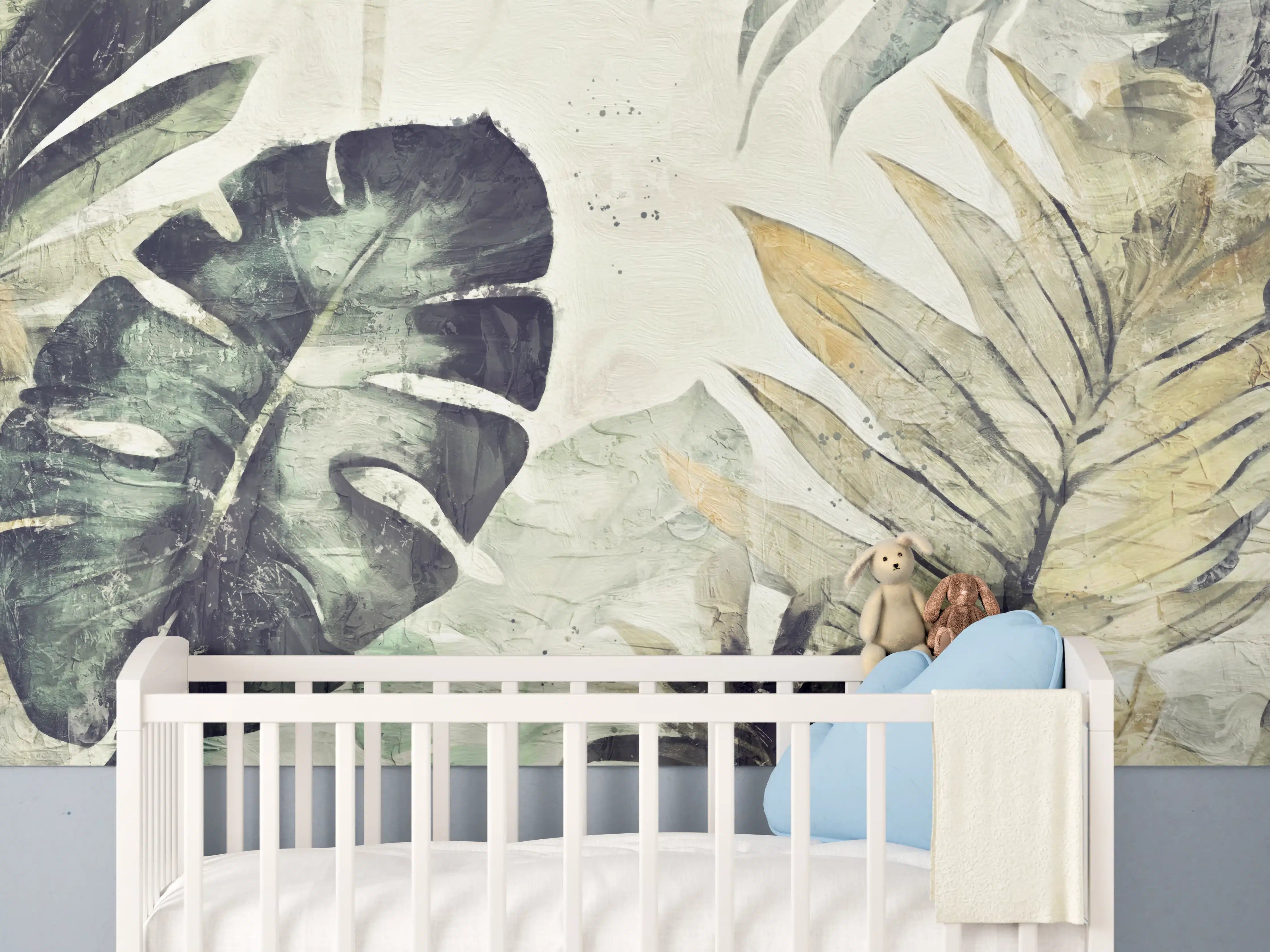 Babyzimmer Wandgestaltung - Pinselkunst - Floral