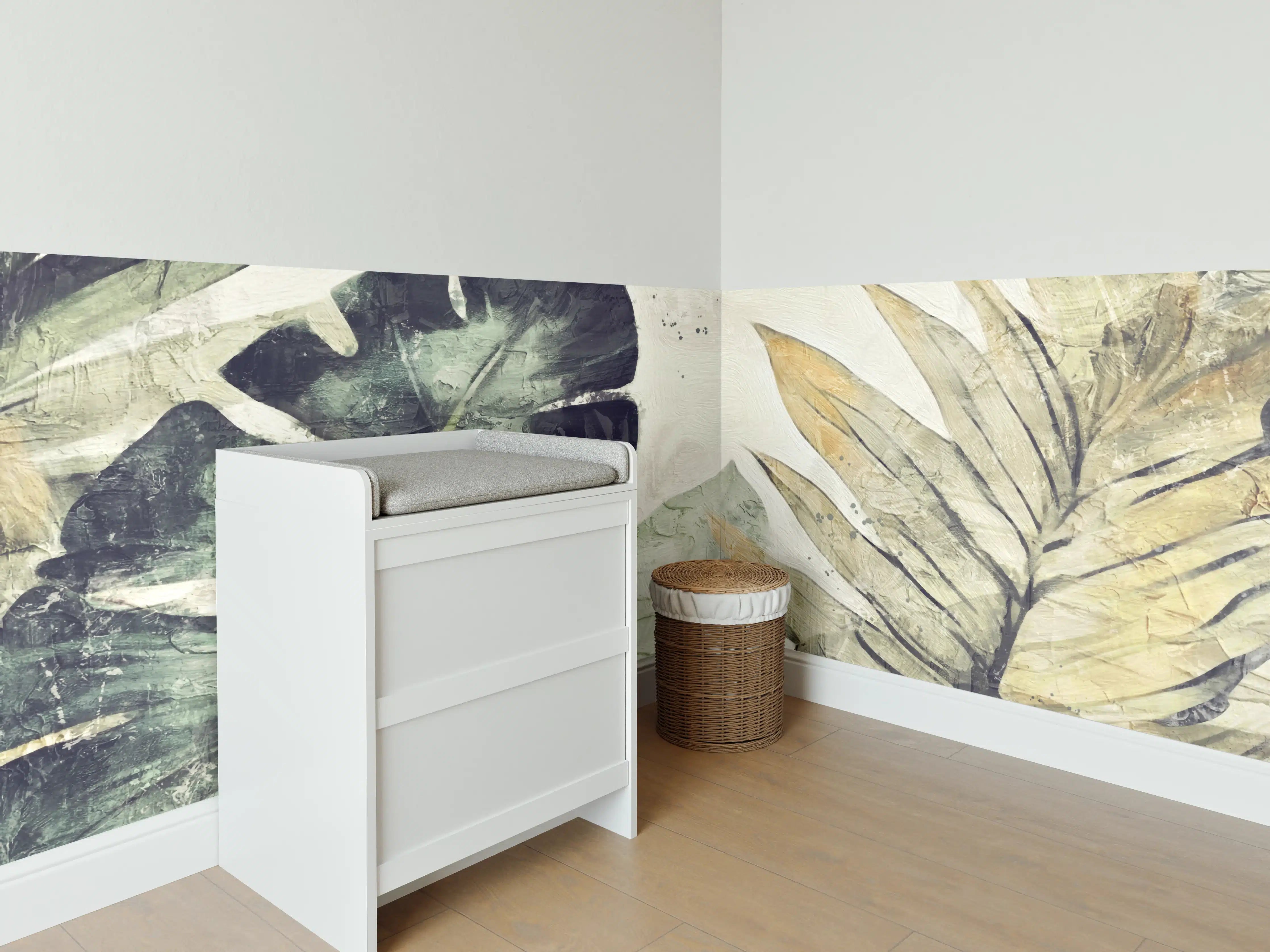 Babyzimmer Wandgestaltung - Pinselkunst - Floral