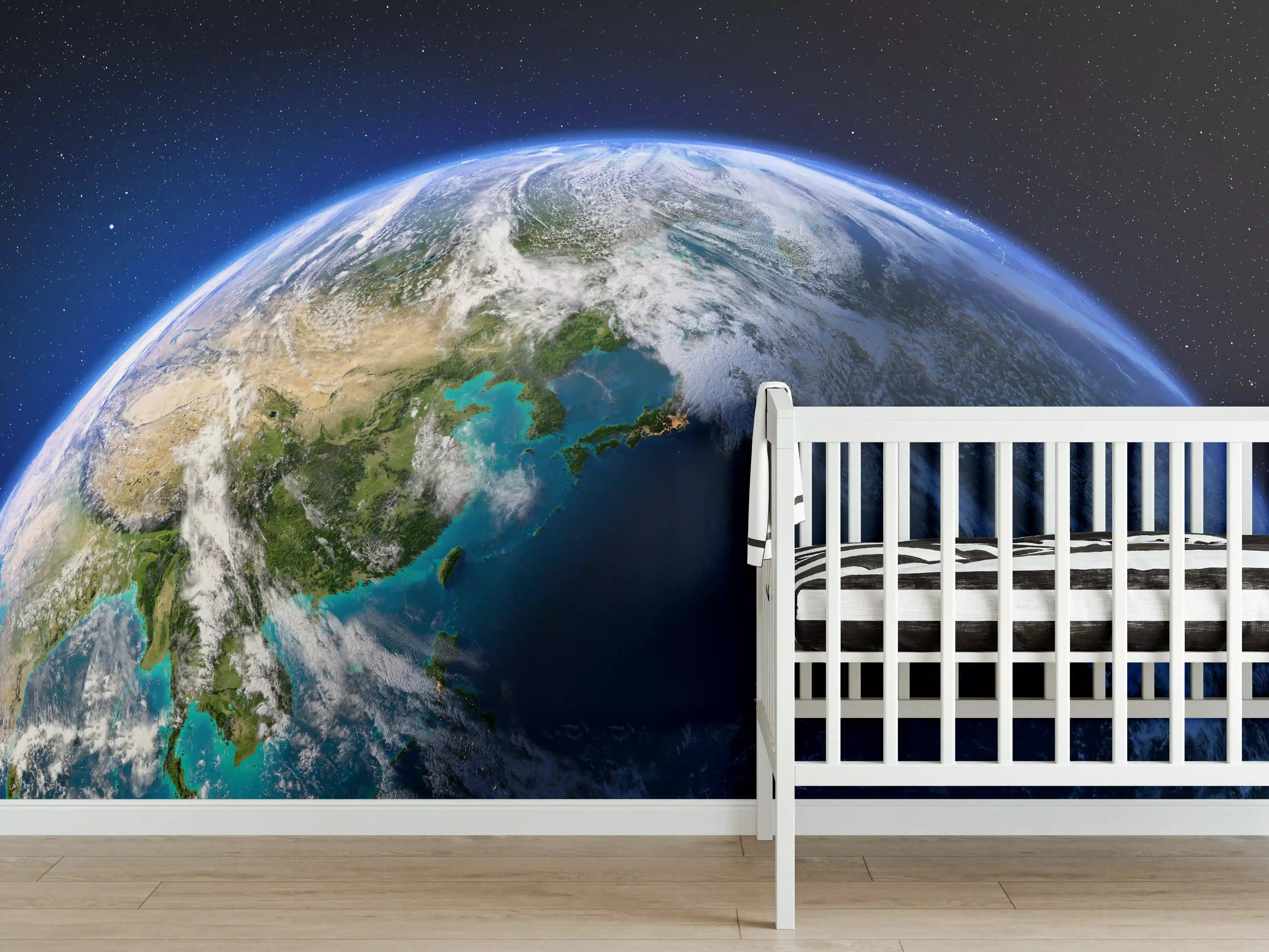 Babyzimmer Wandgestaltung - Planet Erde