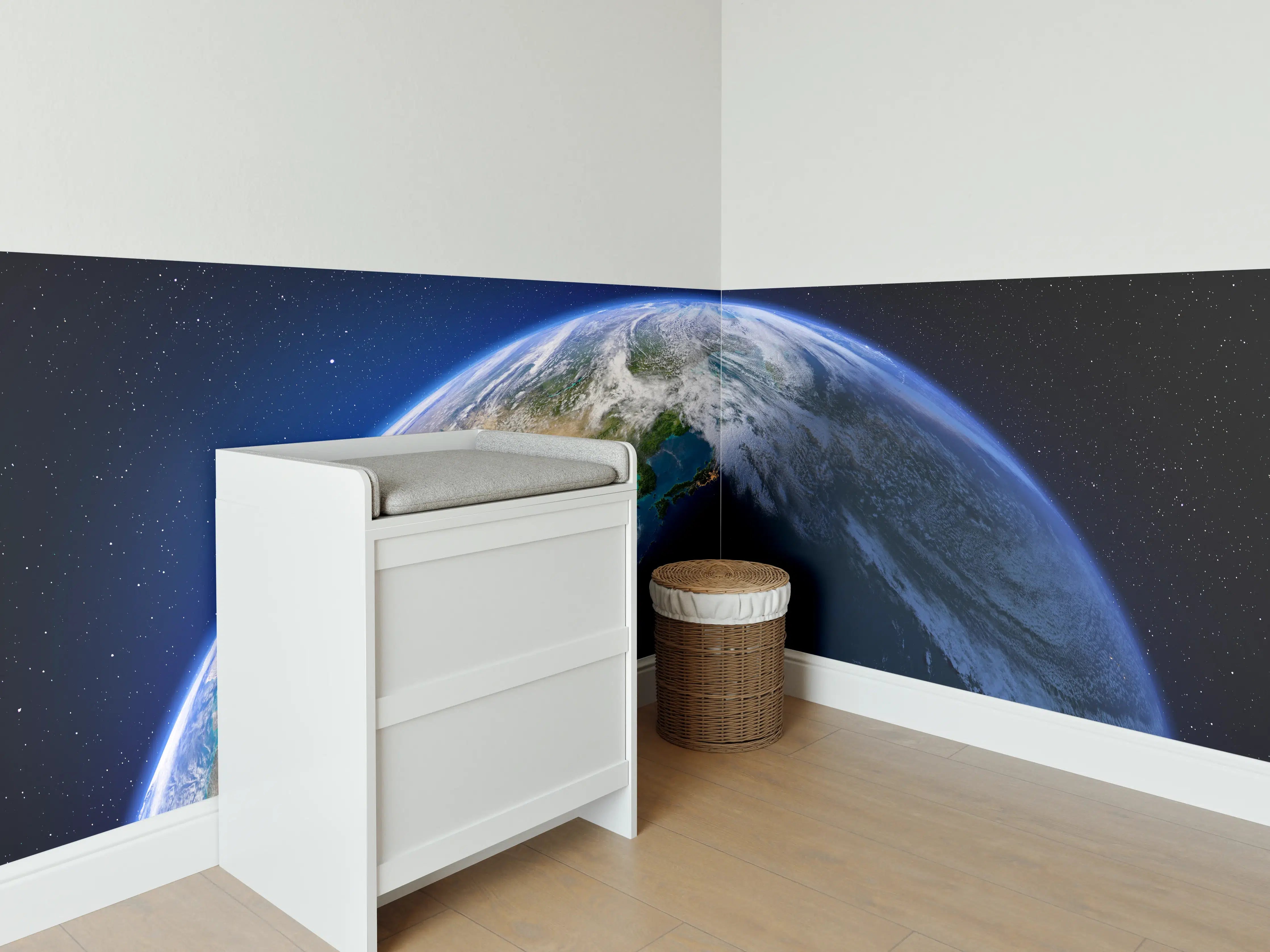 Babyzimmer Wandgestaltung - Planet Erde