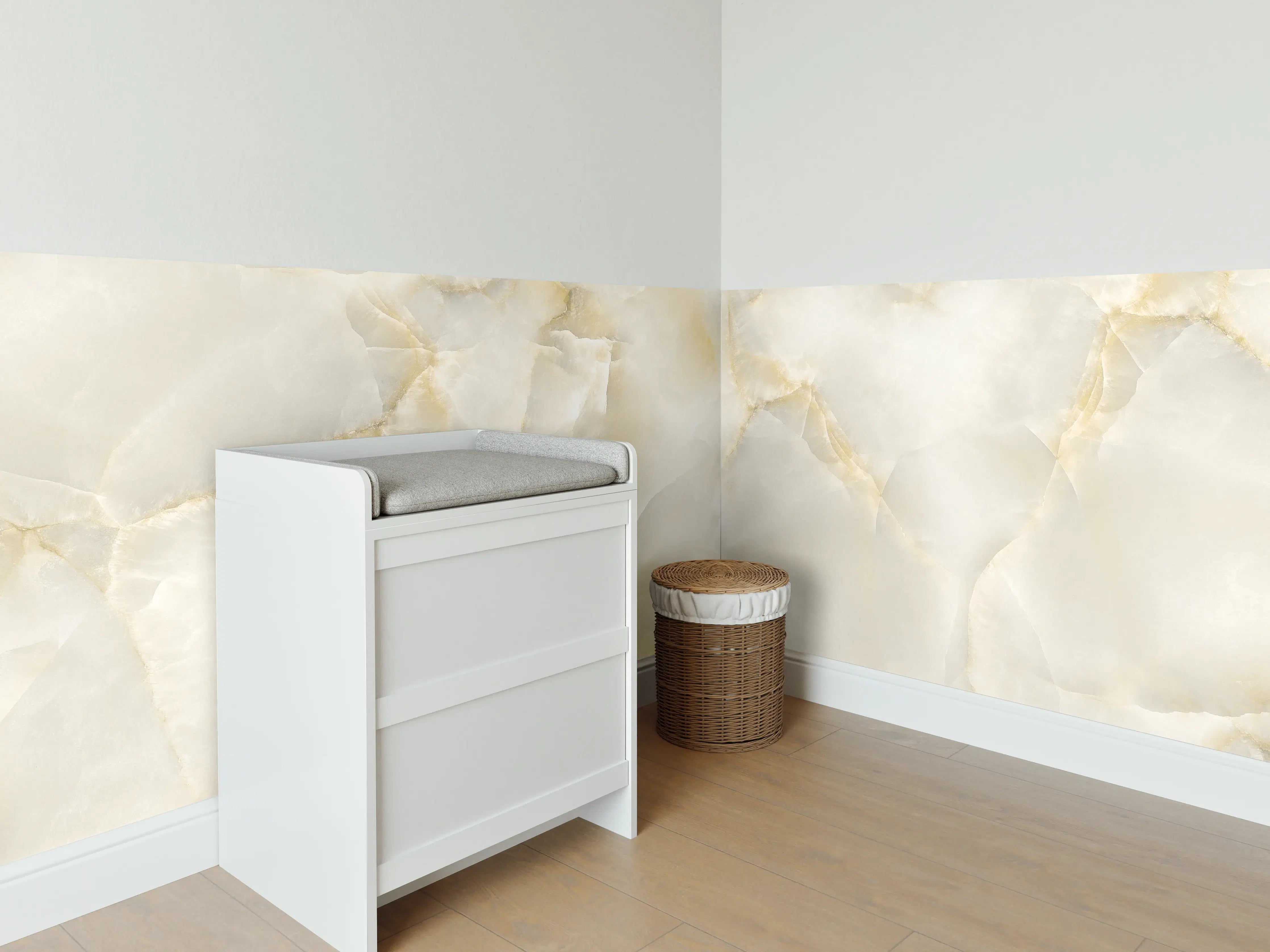 Babyzimmer Wandgestaltung - Polierter Terazzo Steinboden