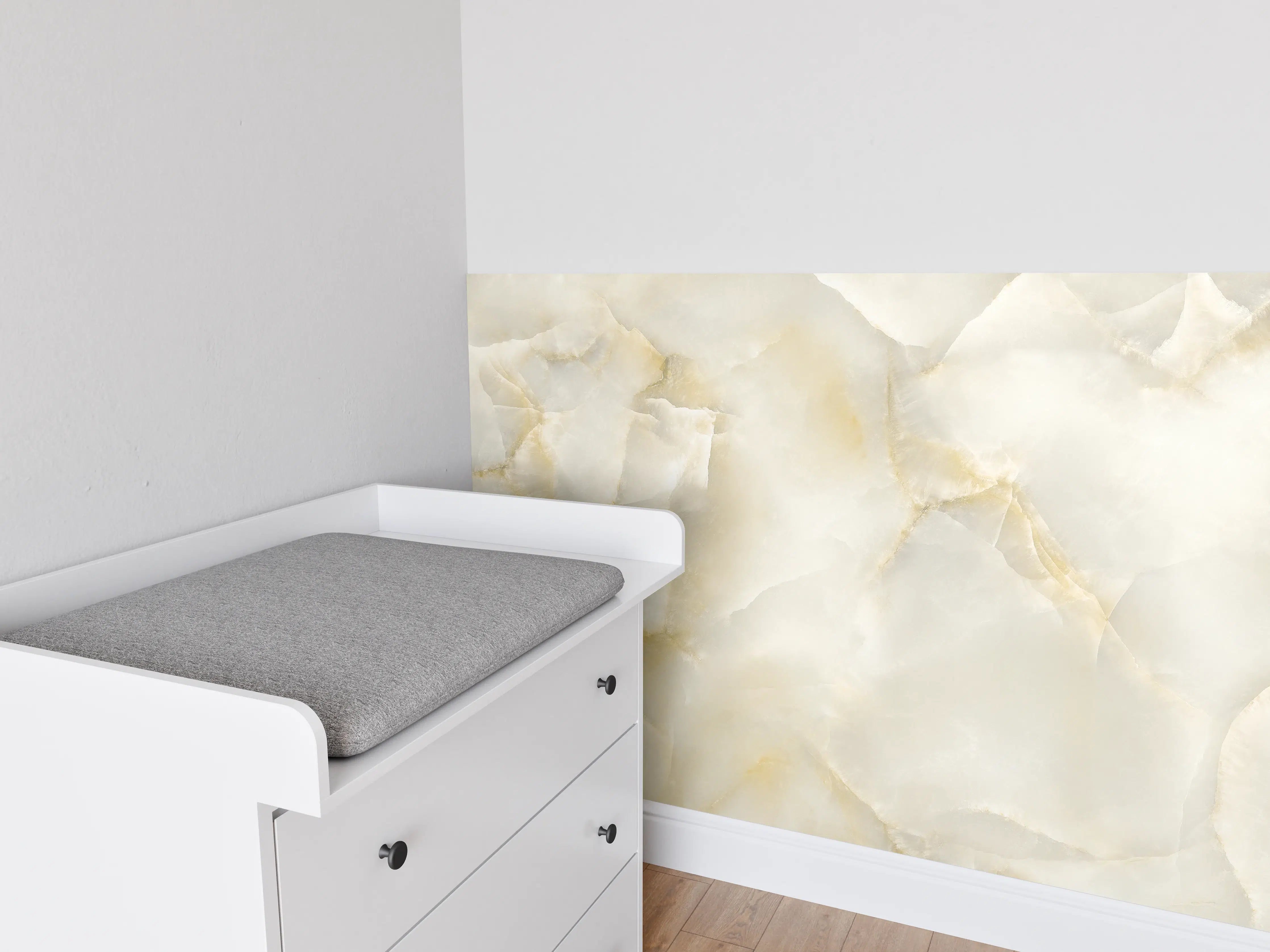 Babyzimmer Wandgestaltung - Polierter Terazzo Steinboden