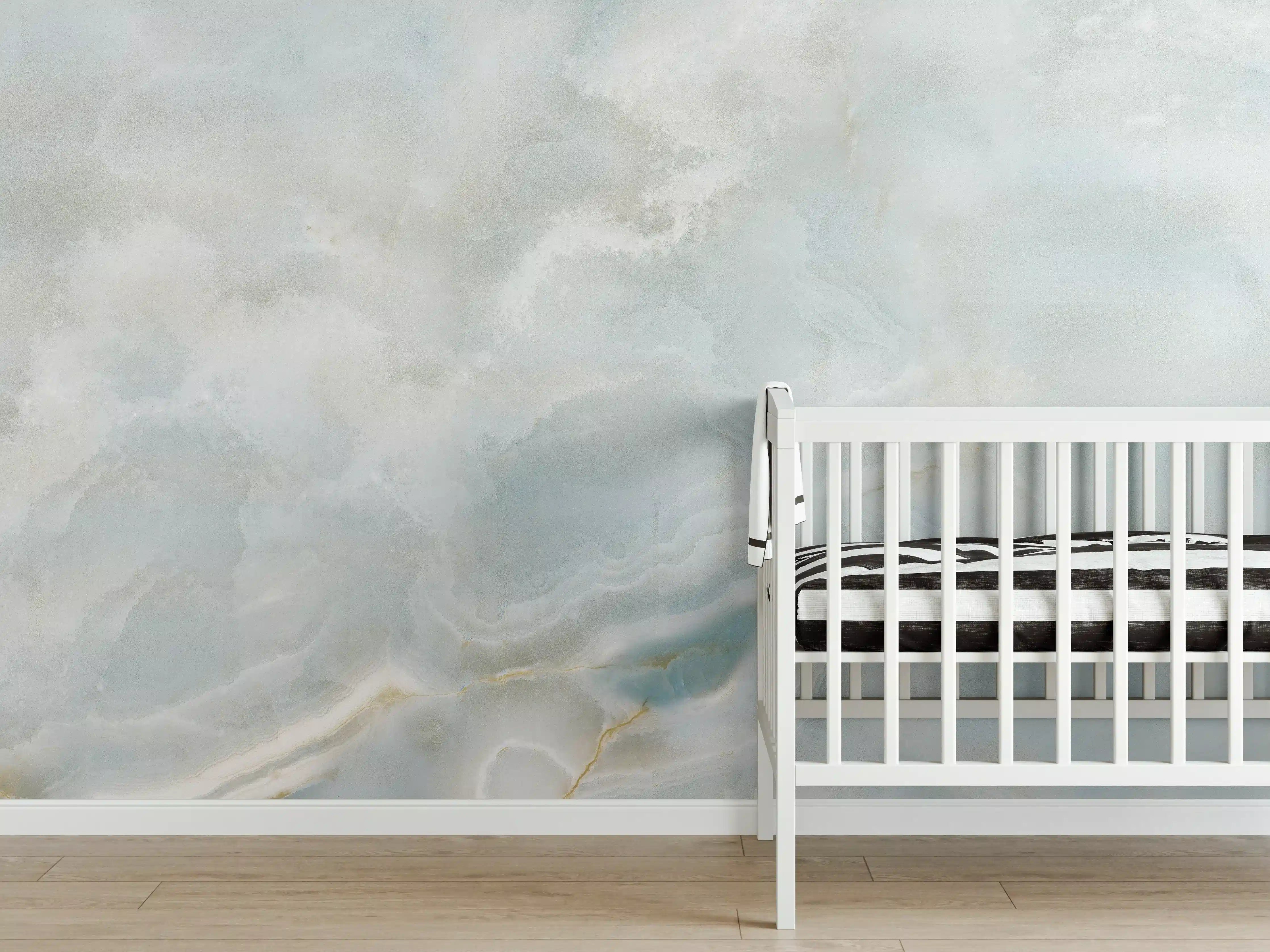 Babyzimmer Wandgestaltung - Polierter heller Onyx-Marmor 