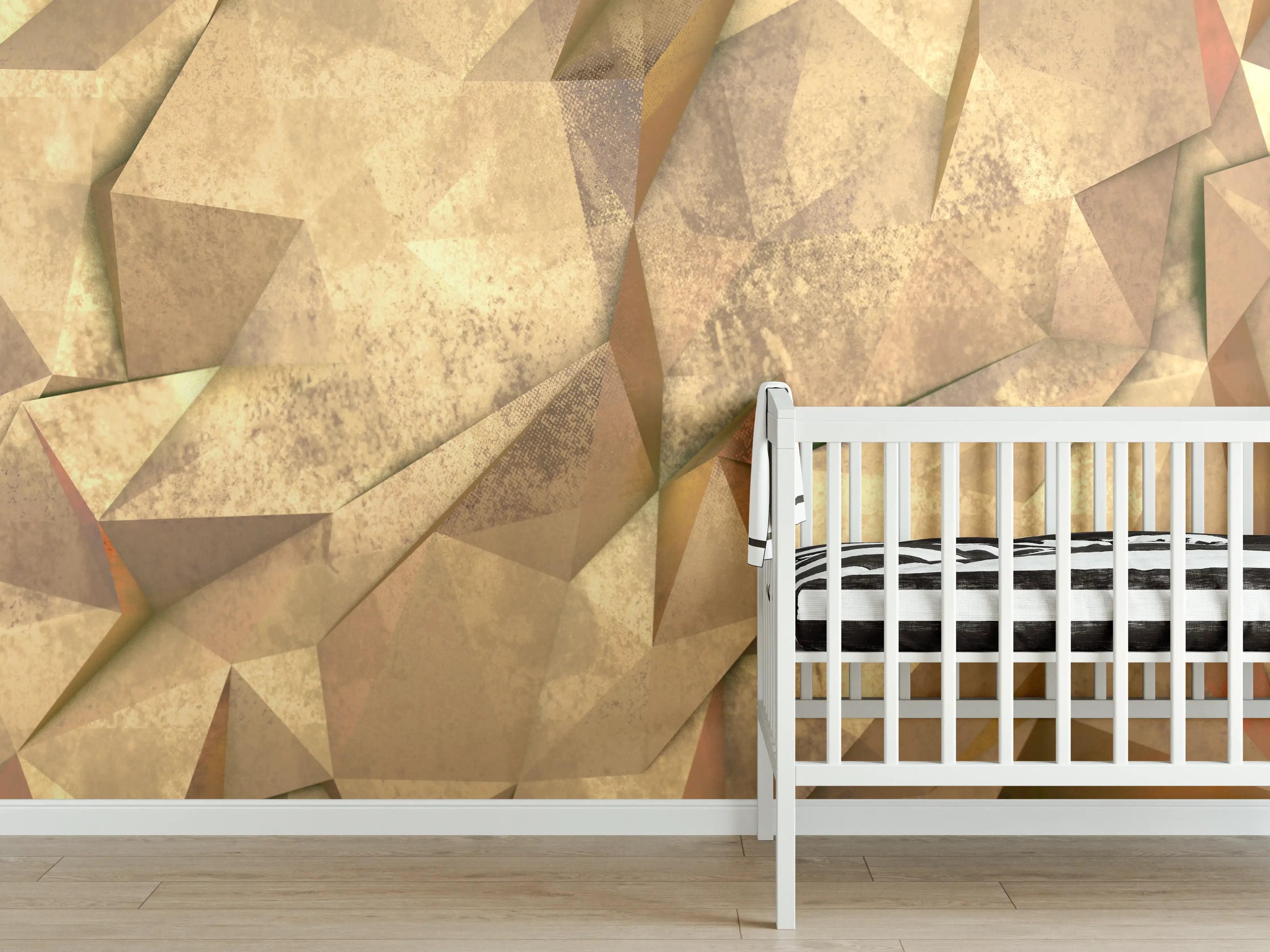 Babyzimmer Wandgestaltung - Polygonale Hntergrund Textur