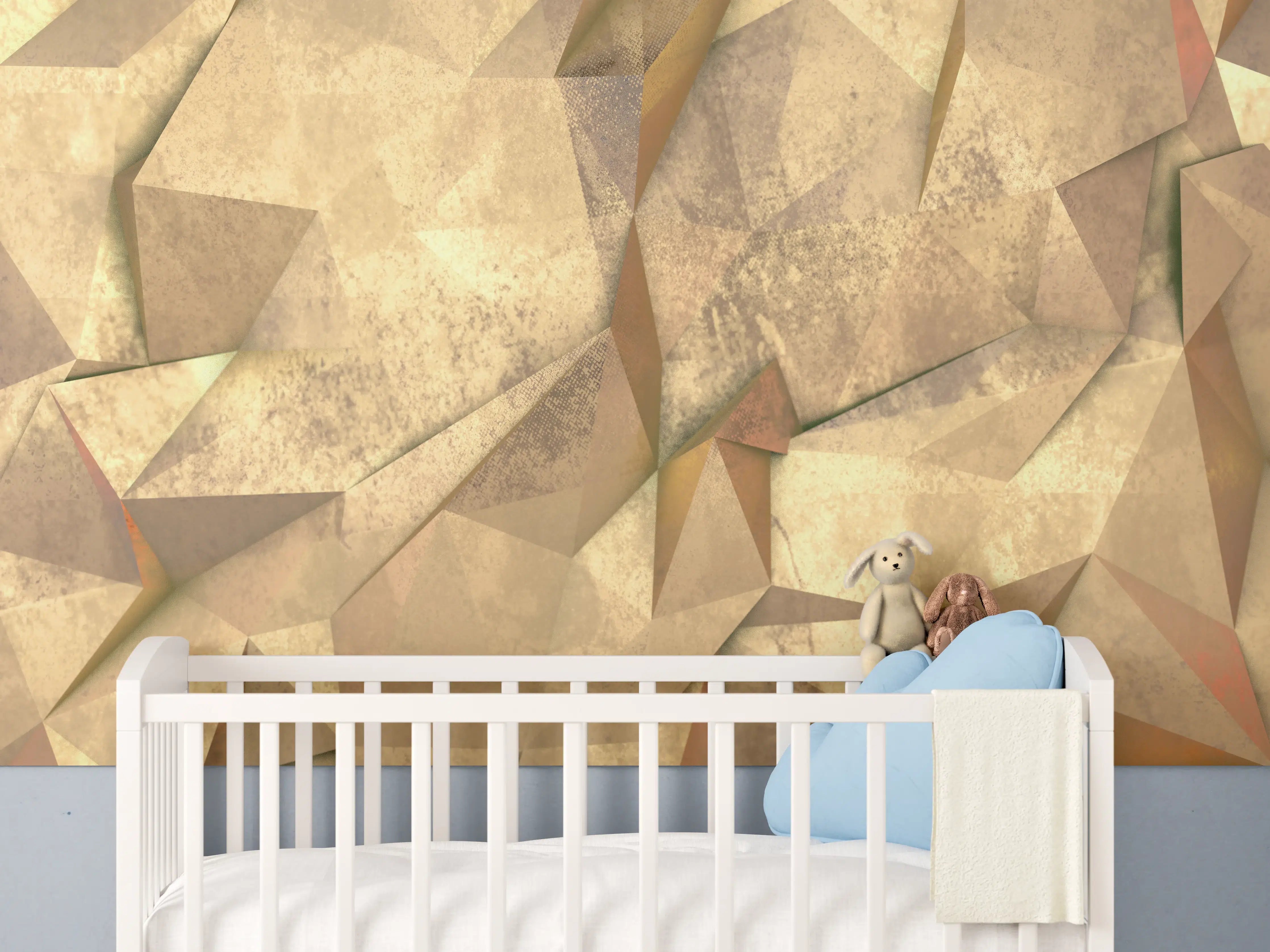 Babyzimmer Wandgestaltung - Polygonale Hntergrund Textur
