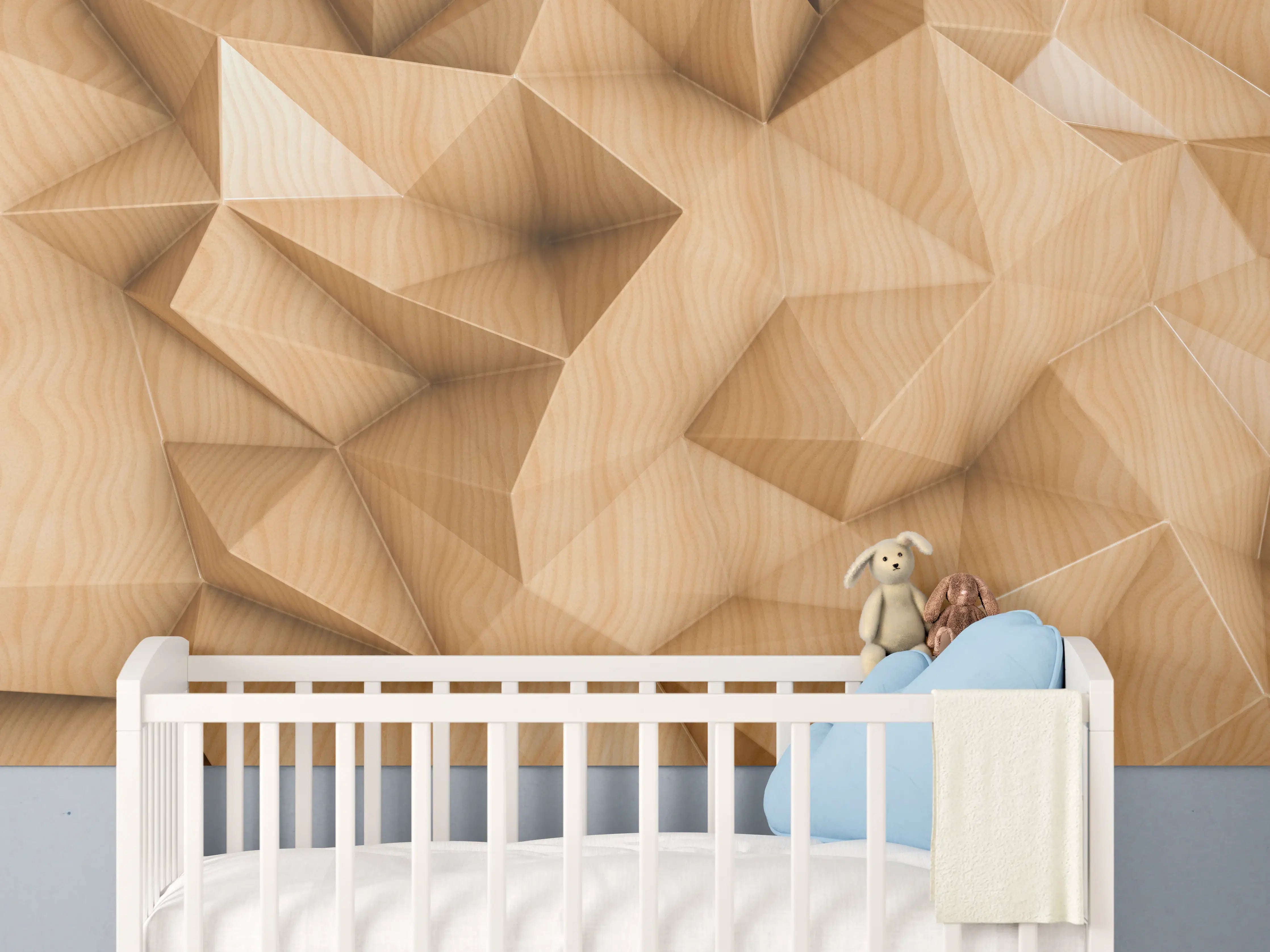 Babyzimmer Wandgestaltung - Polygonaler abstrakter Hintergrund