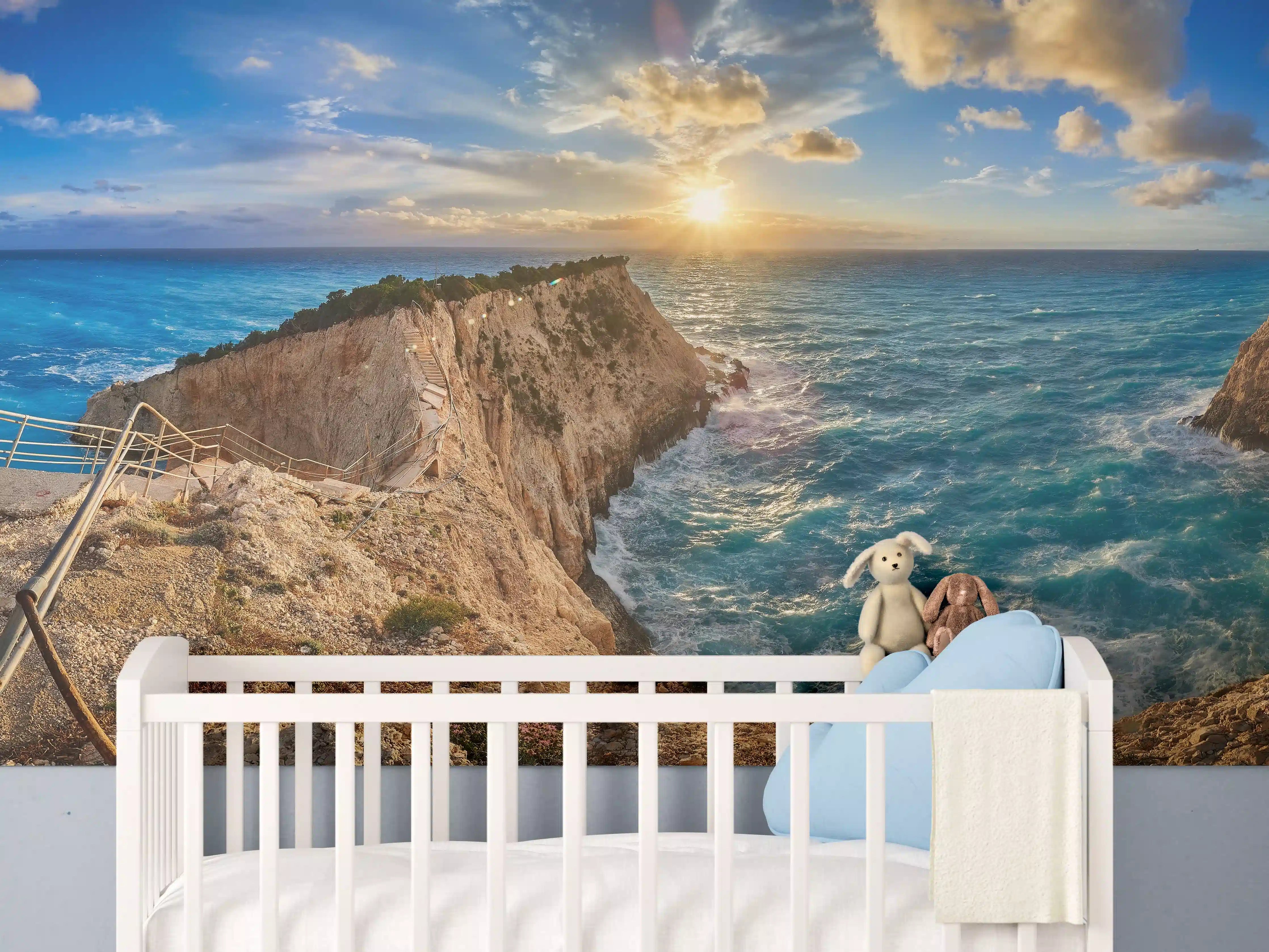 Babyzimmer Wandgestaltung - Porto Katsiki bei Sonnenuntergang