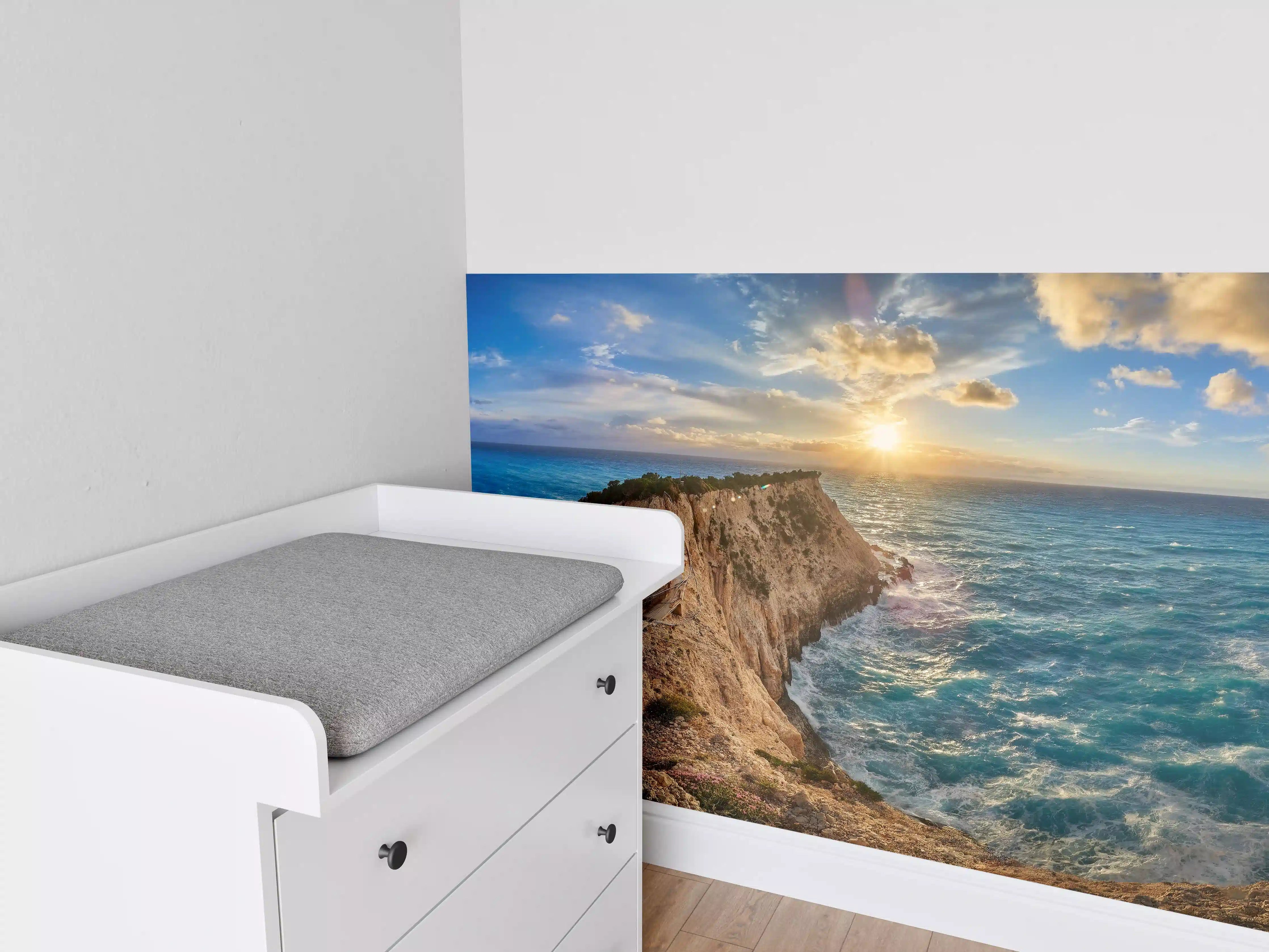 Babyzimmer Wandgestaltung - Porto Katsiki bei Sonnenuntergang