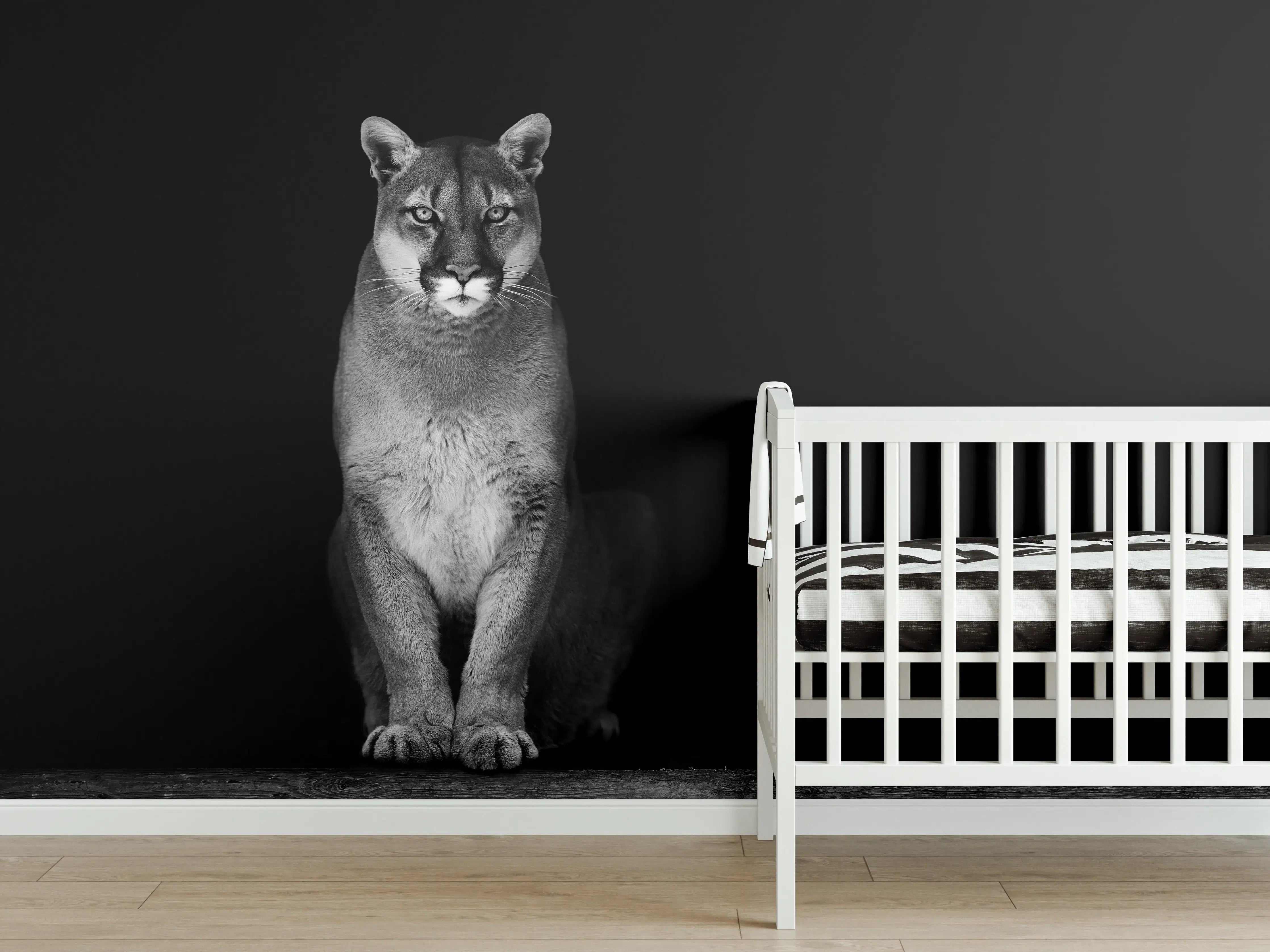 Babyzimmer Wandgestaltung - Porträt des Bergpumas