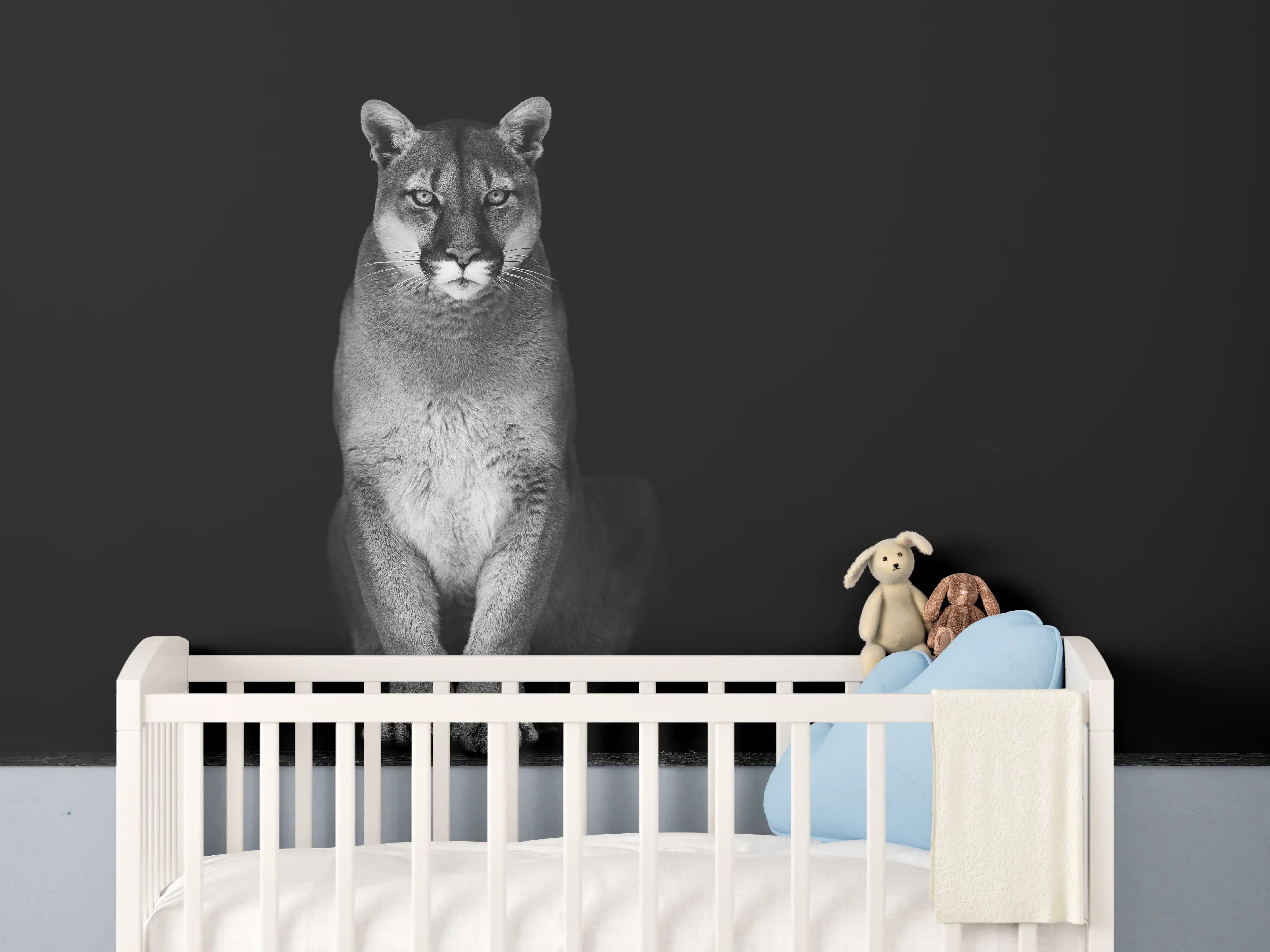 Babyzimmer Wandgestaltung - Porträt des Bergpumas