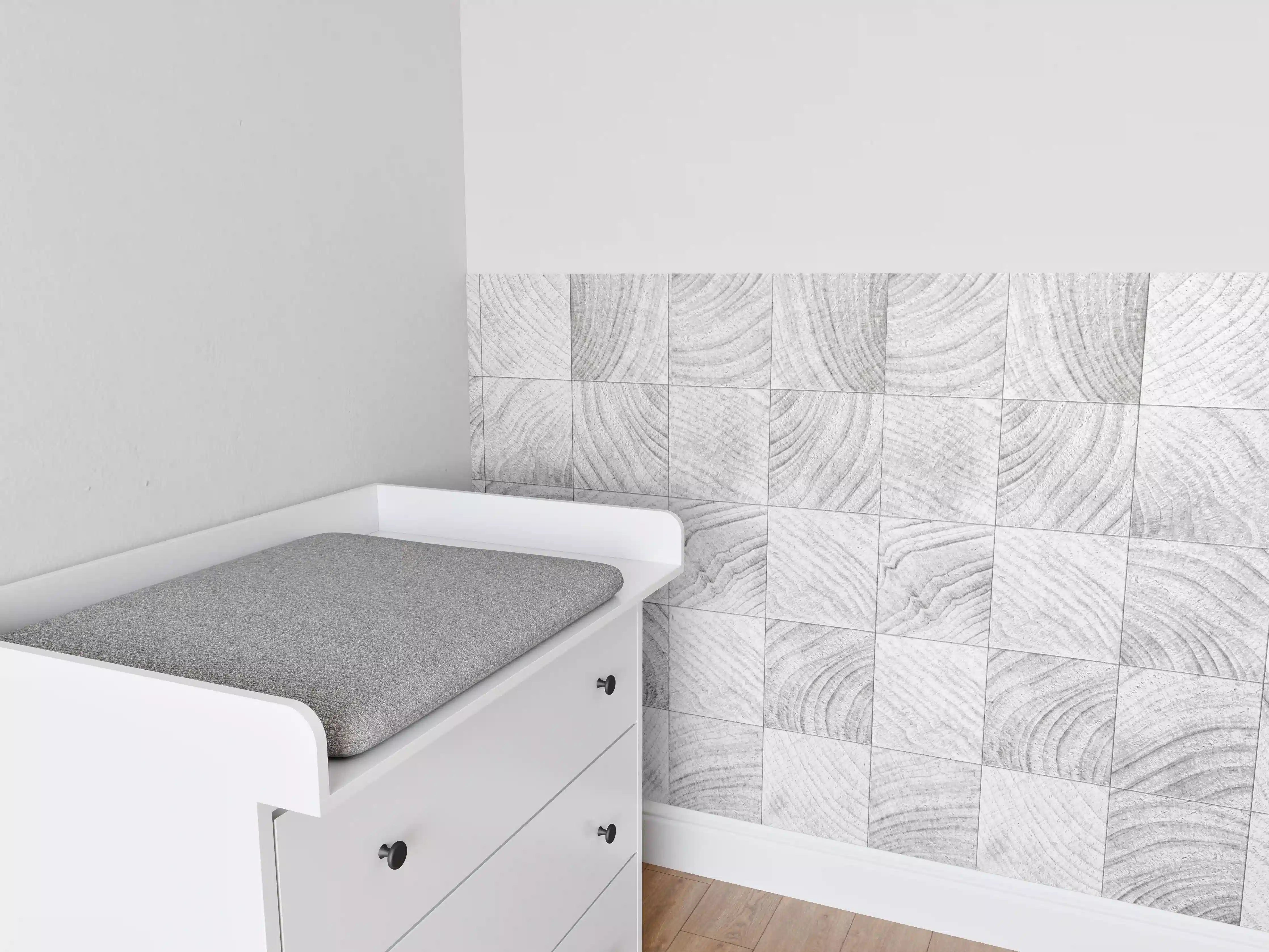 Babyzimmer Wandgestaltung - Quadratische Holzartige Fliesen