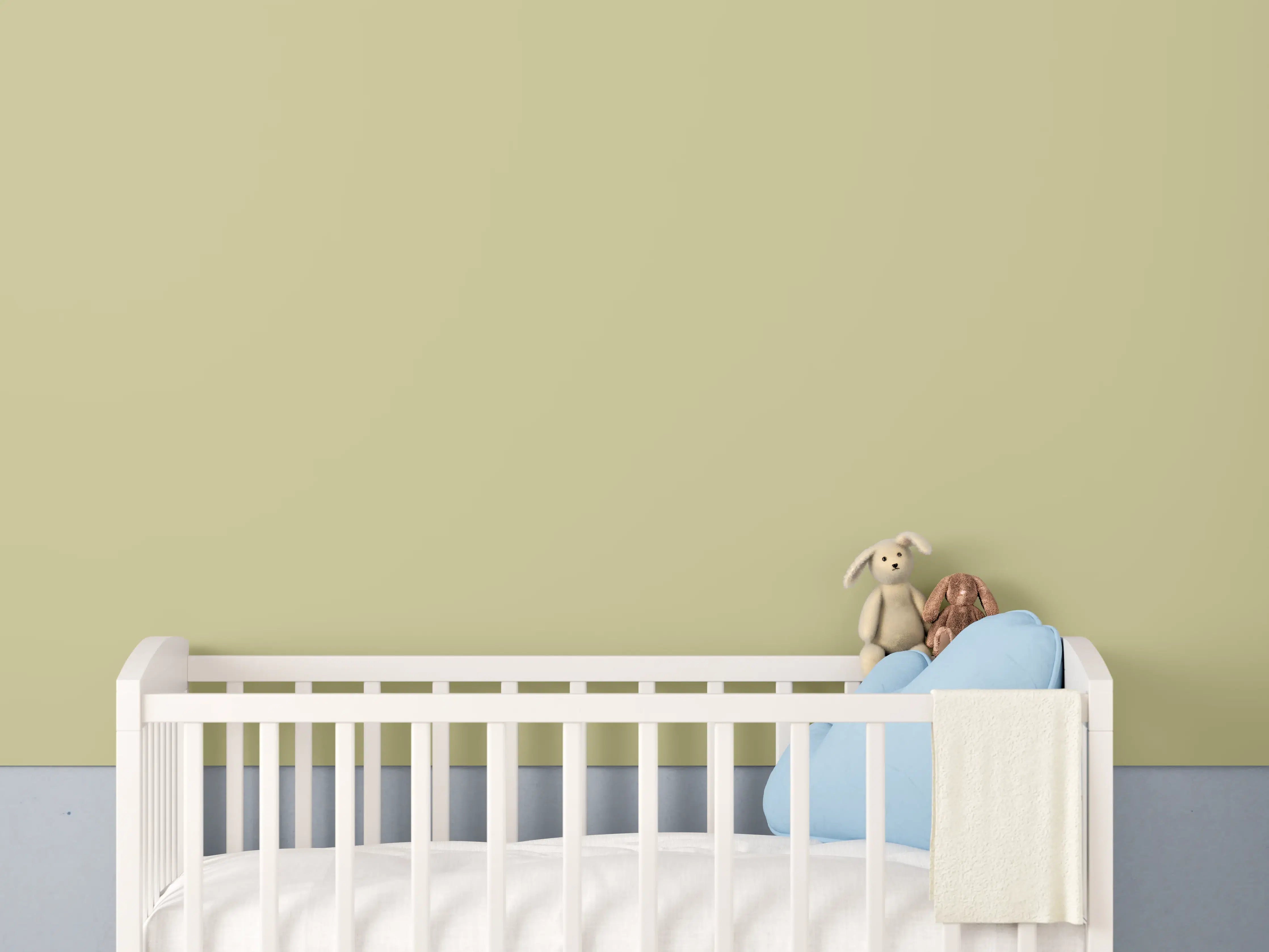 Babyzimmer Wandgestaltung - RAL 1000 (Grünbeige)
