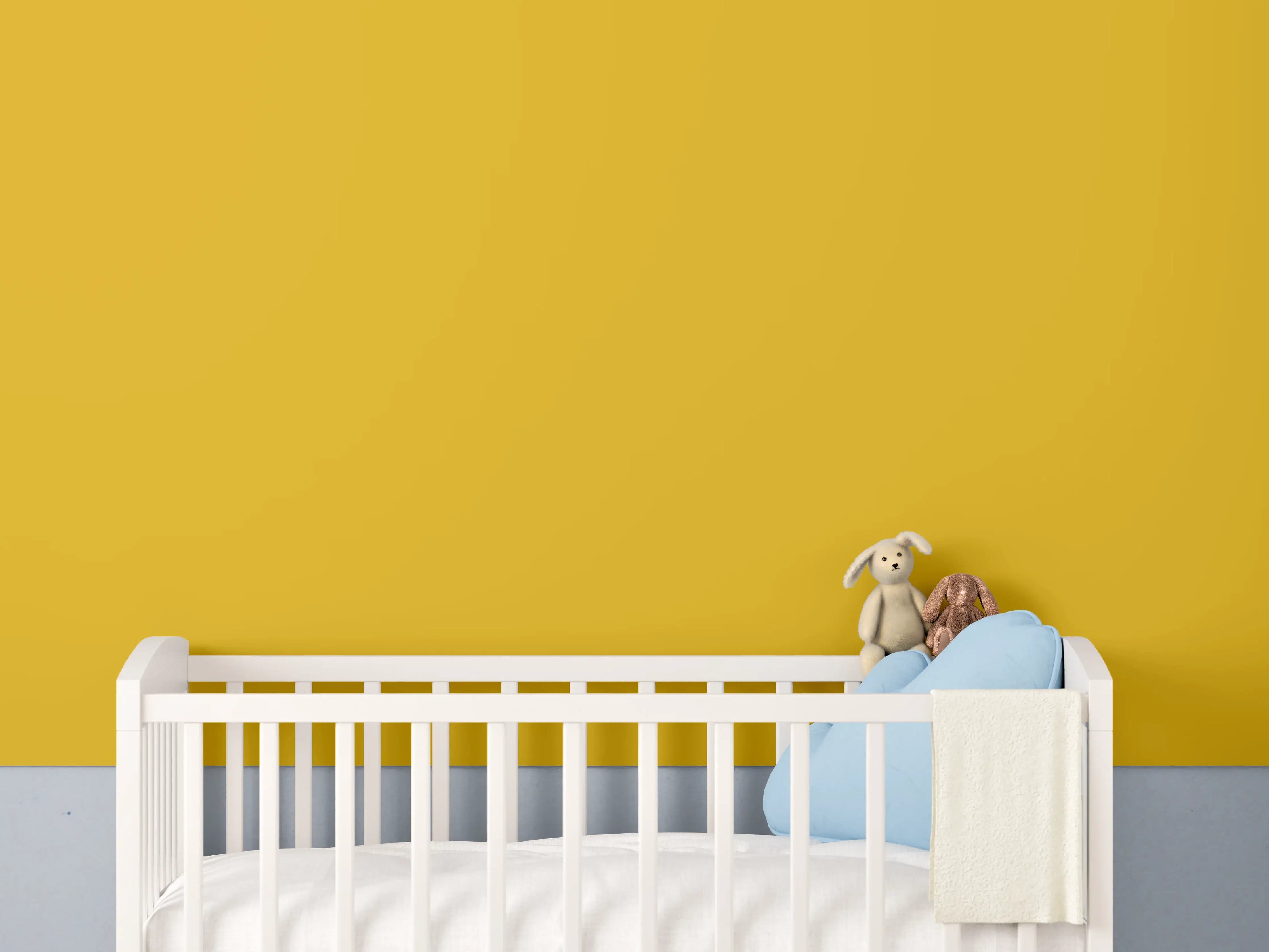 Babyzimmer Wandgestaltung - RAL 1004 (Goldgelb)
