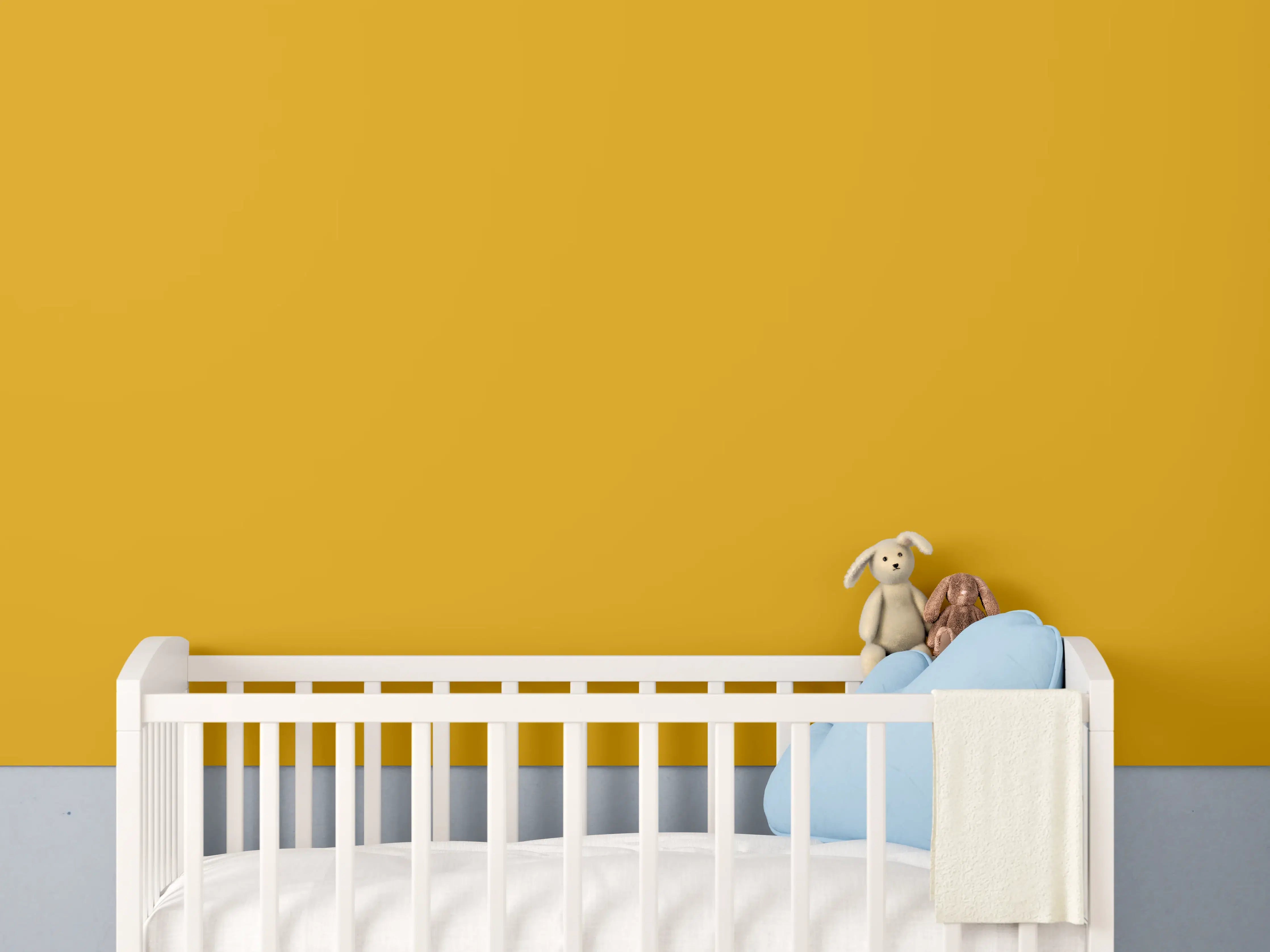 Babyzimmer Wandgestaltung - RAL 1006 (Maisgelb)