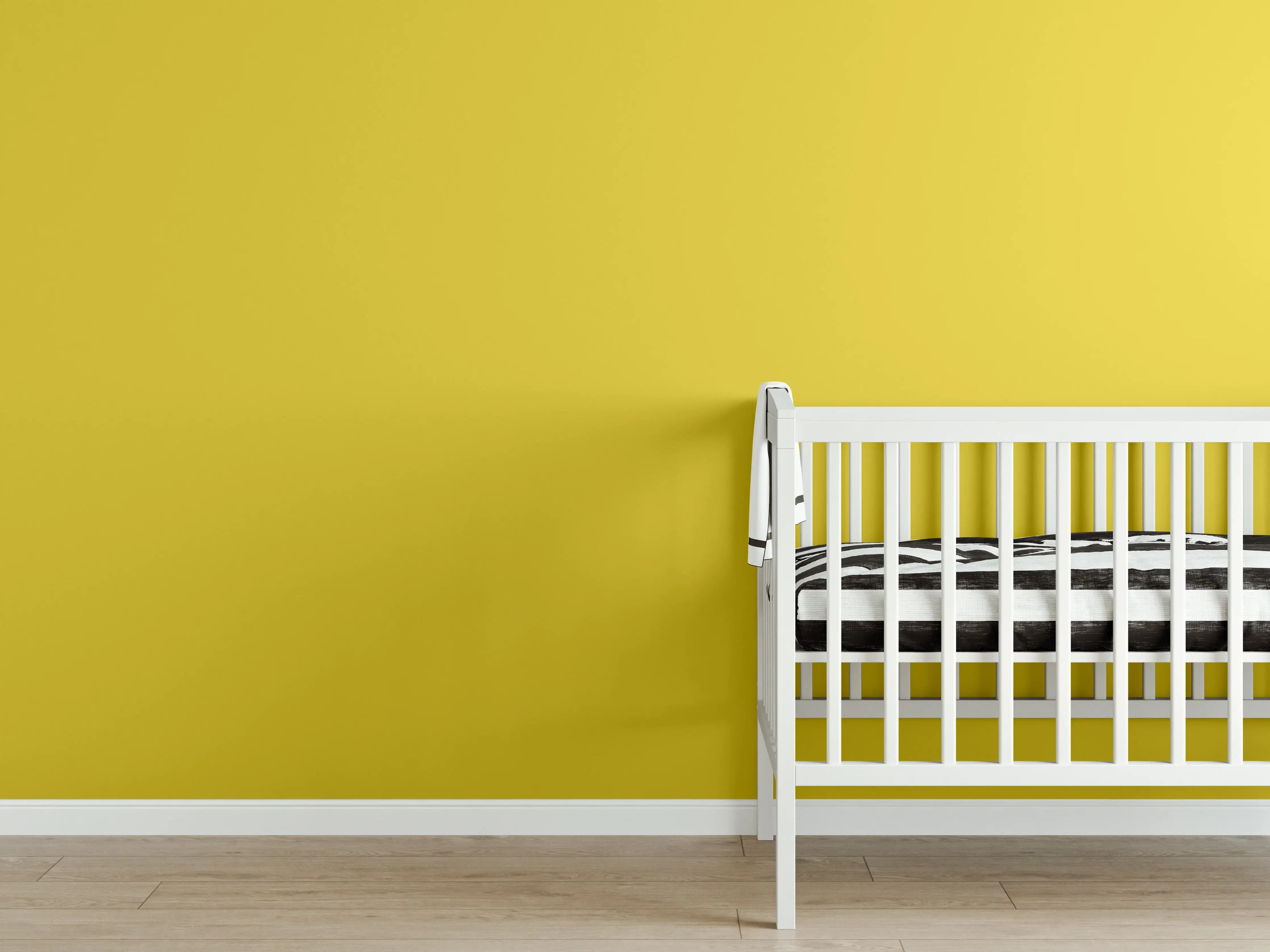 Babyzimmer Wandgestaltung - RAL 1012 (Zitronengelb)