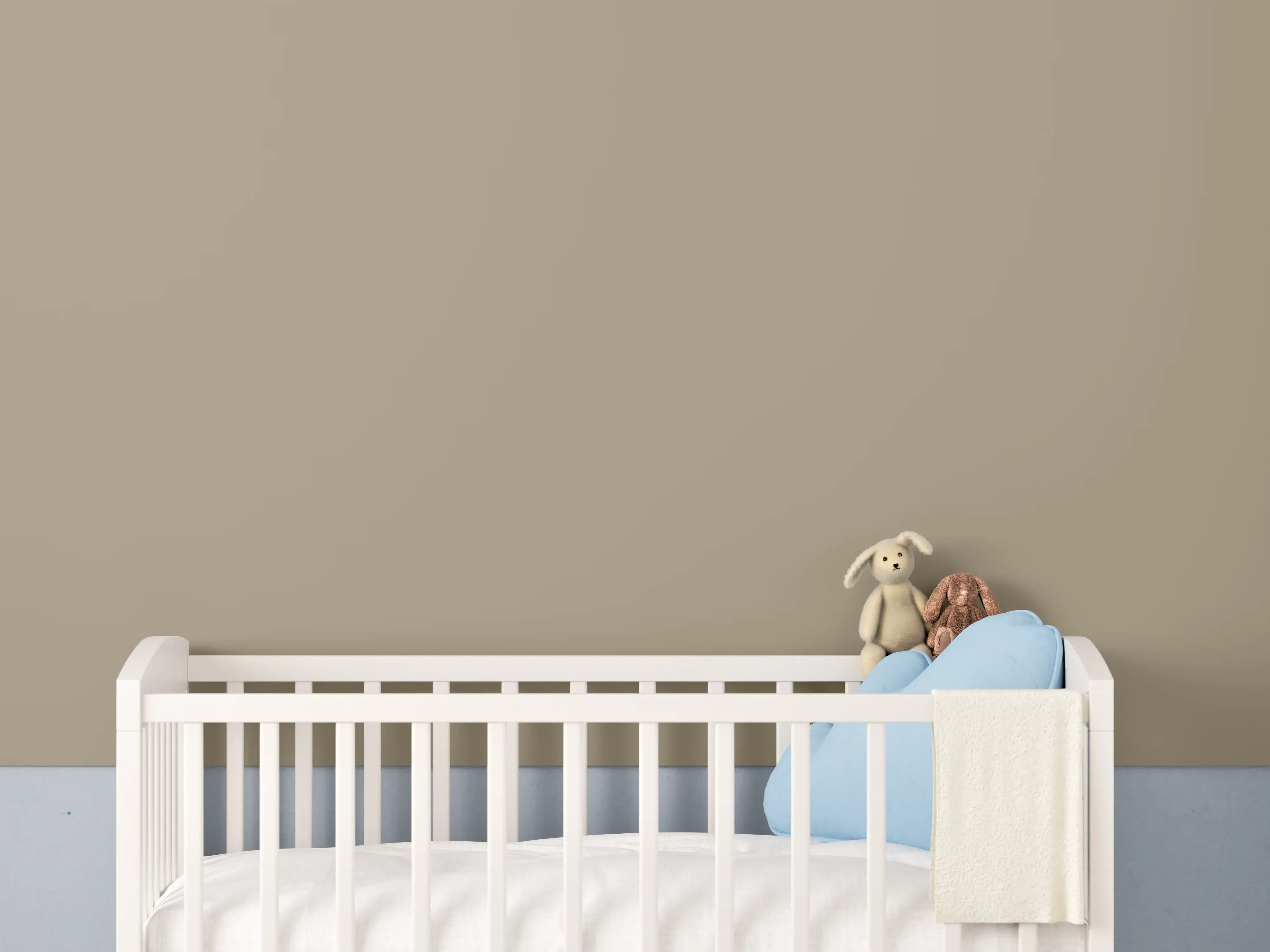 Babyzimmer Wandgestaltung - RAL 1019 (Graubeige)