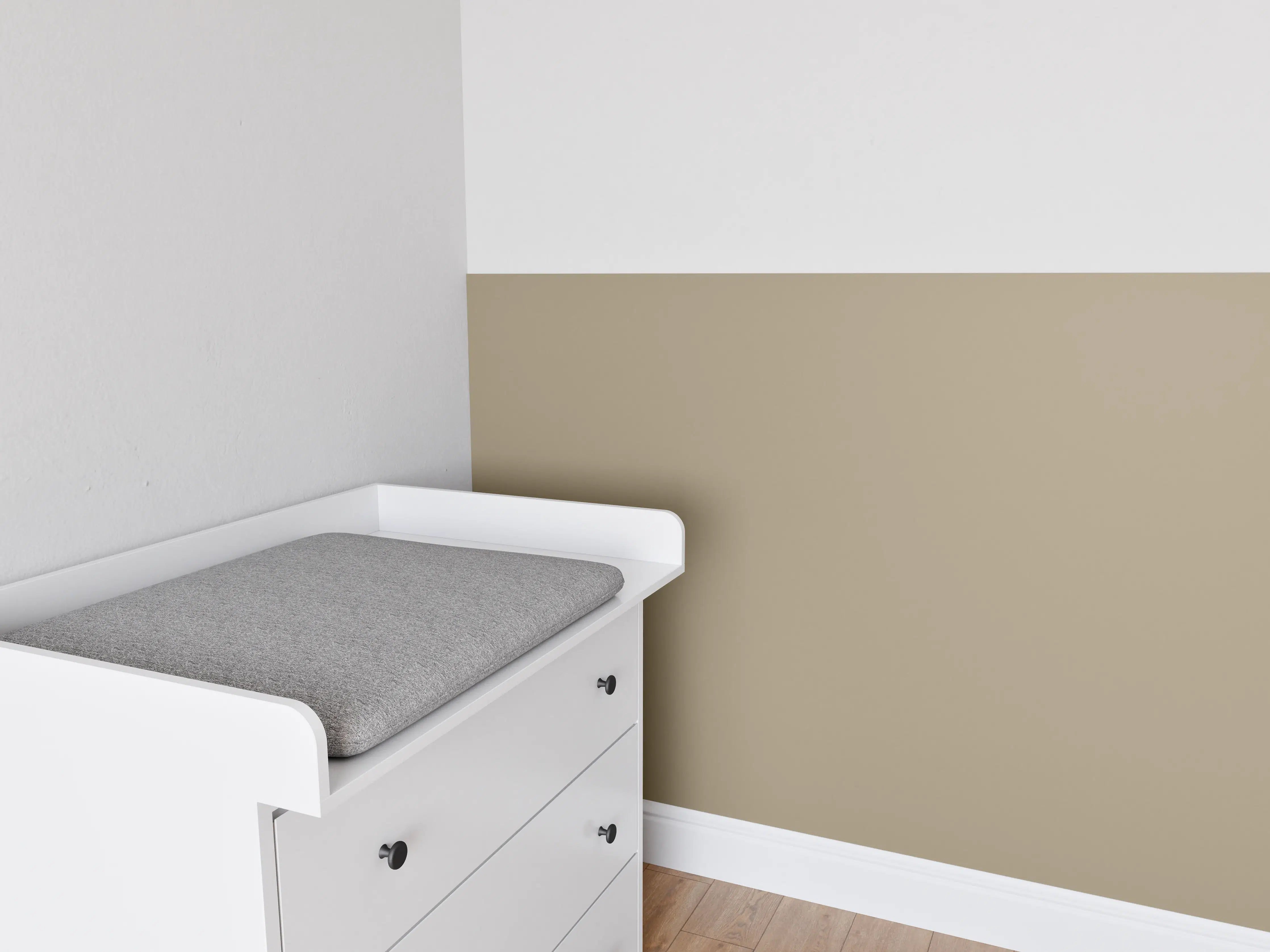 Babyzimmer Wandgestaltung - RAL 1019 (Graubeige)