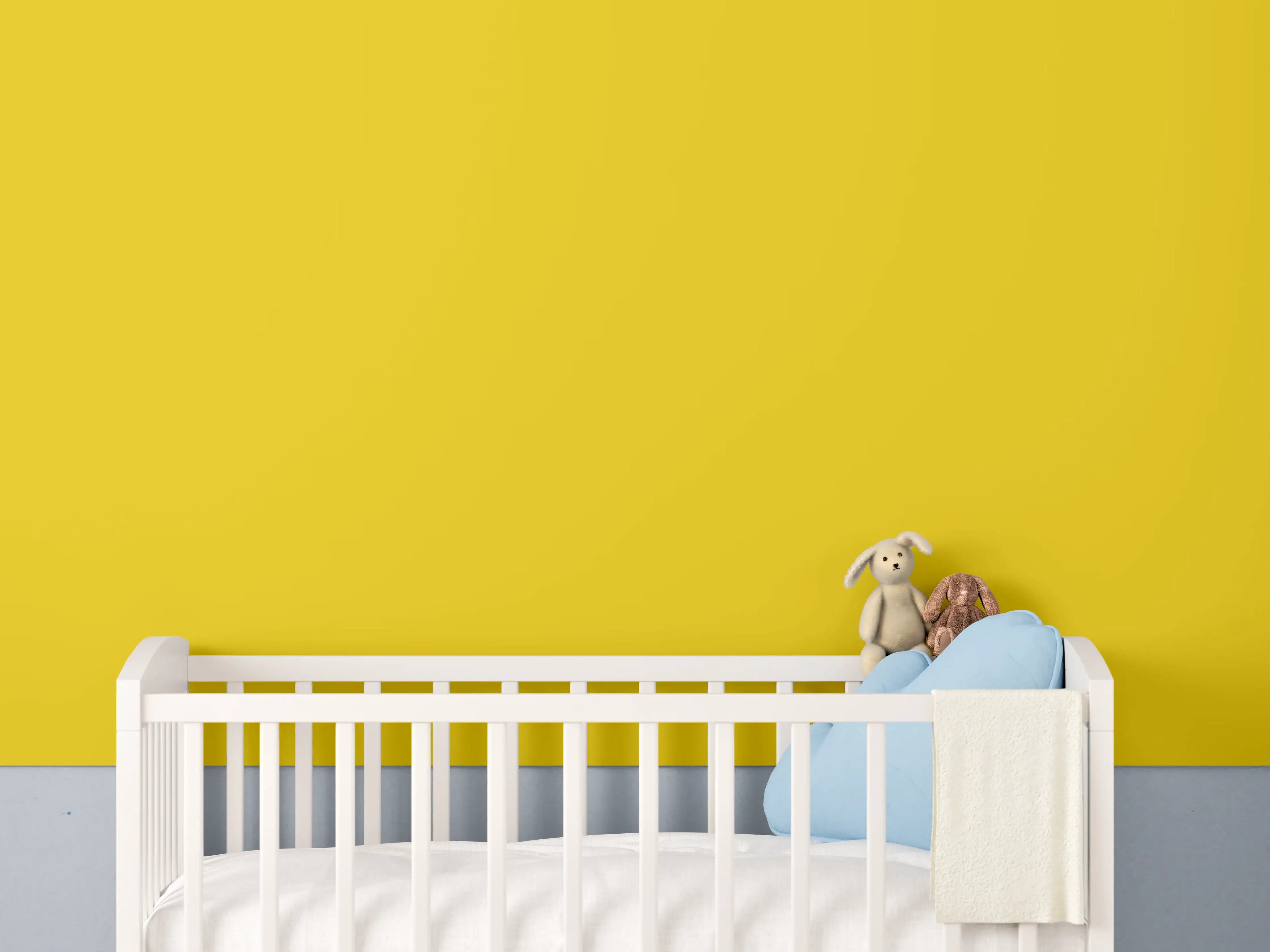 Babyzimmer Wandgestaltung - RAL 1023 (Verkehrsgelb)