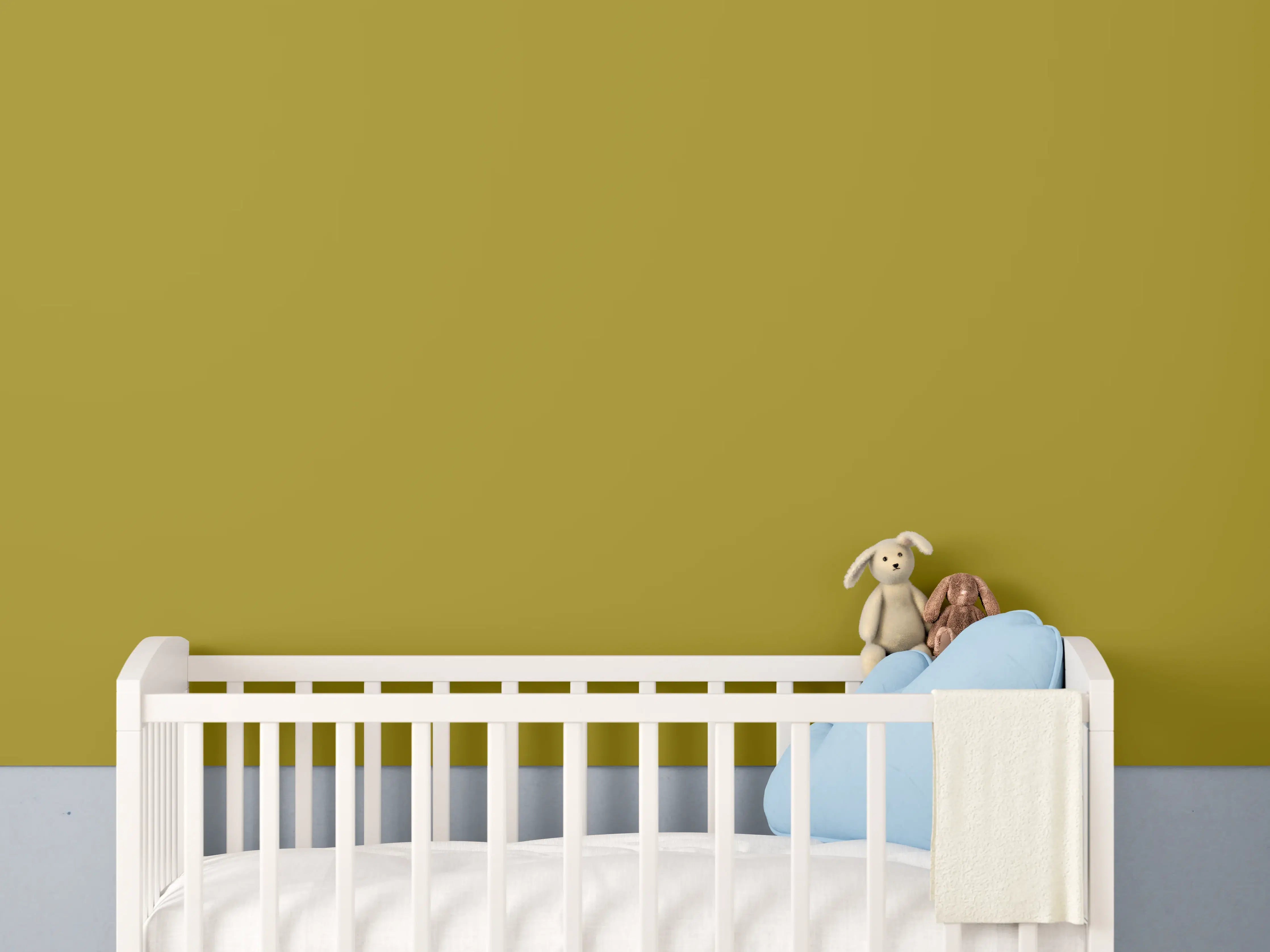 Babyzimmer Wandgestaltung - RAL 1027 (Curry)
