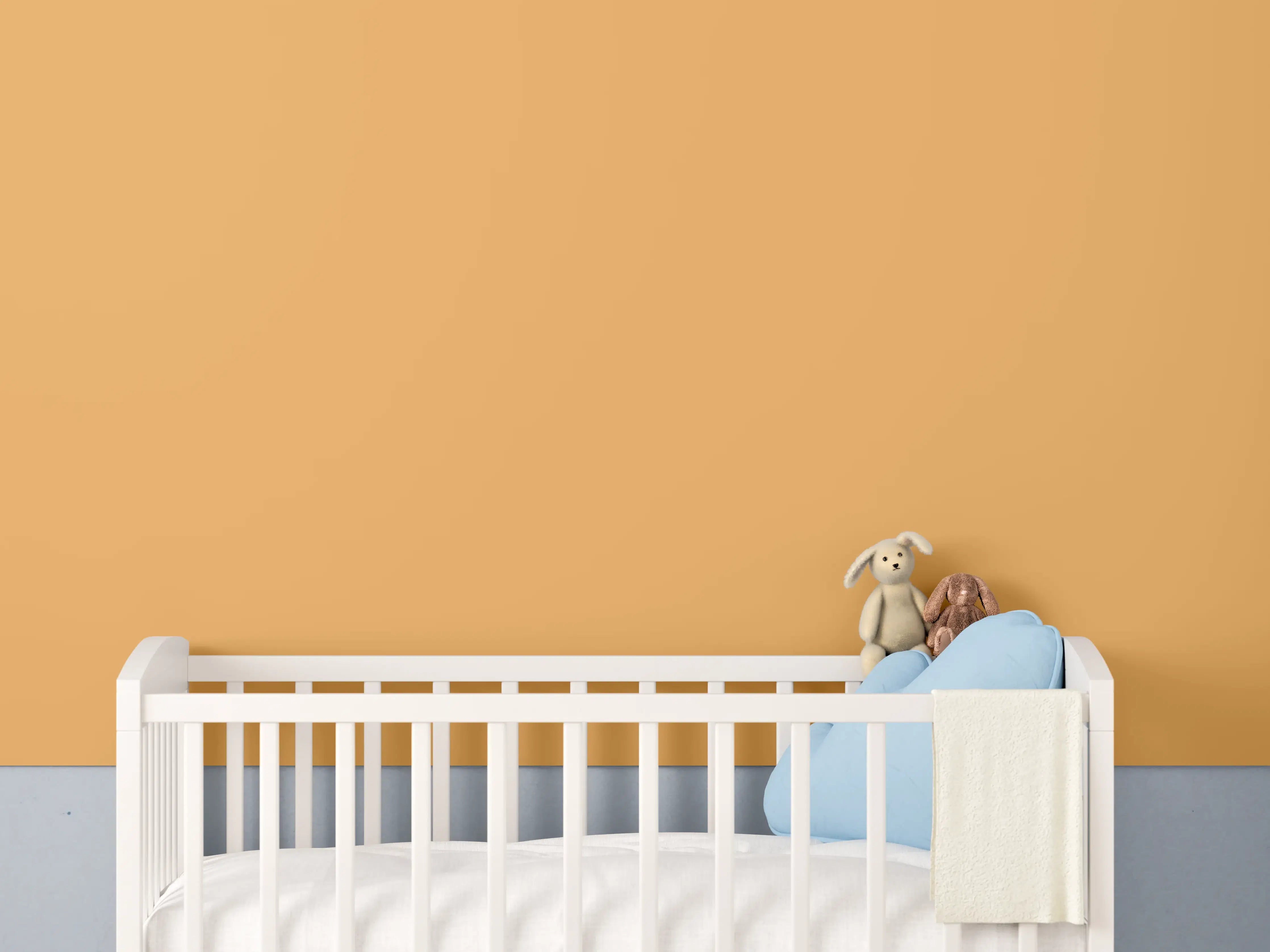 Babyzimmer Wandgestaltung - RAL 1034 (Pastellgelb)