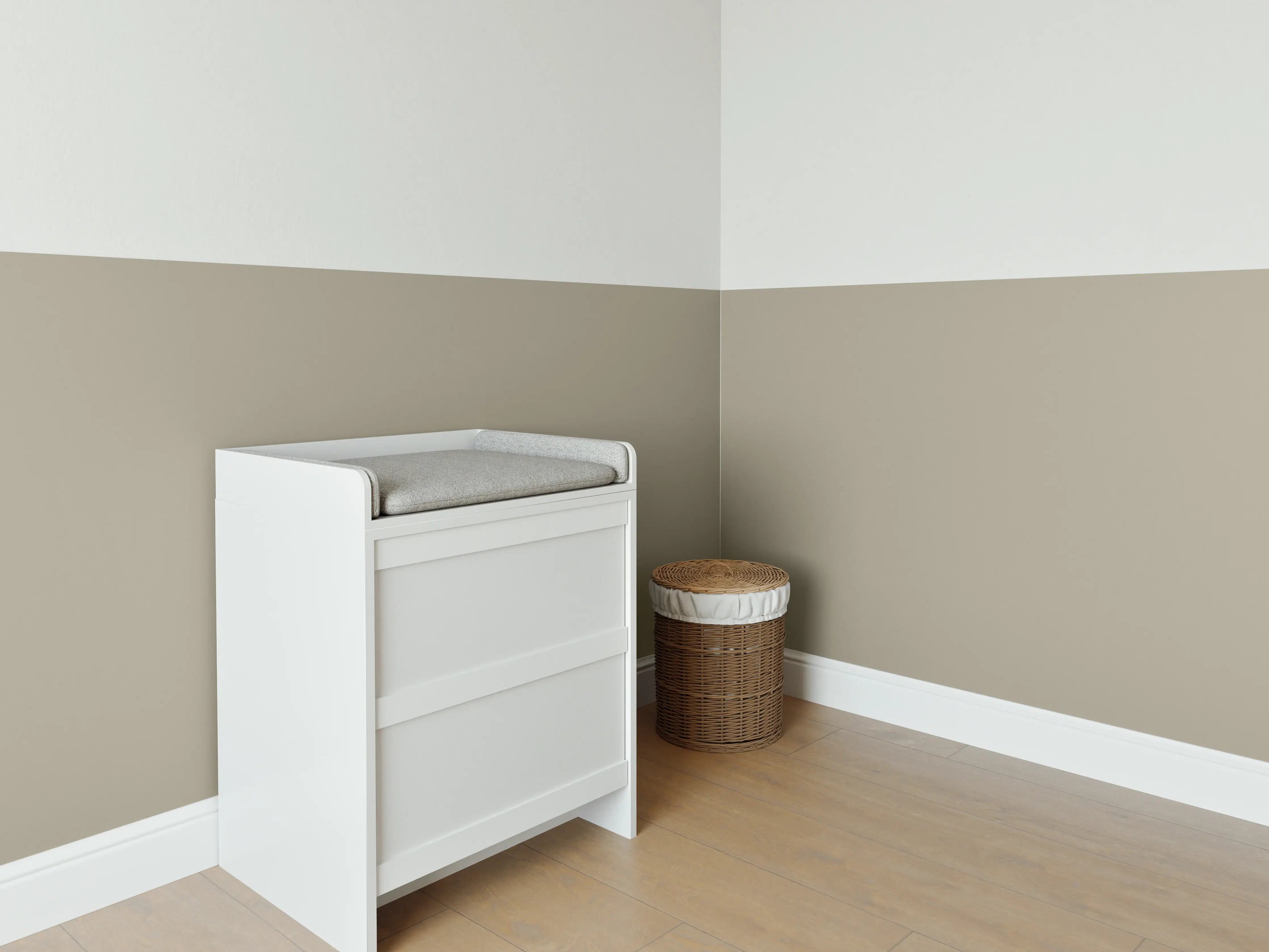 Babyzimmer Wandgestaltung - RAL 1035 (Perlbeige)