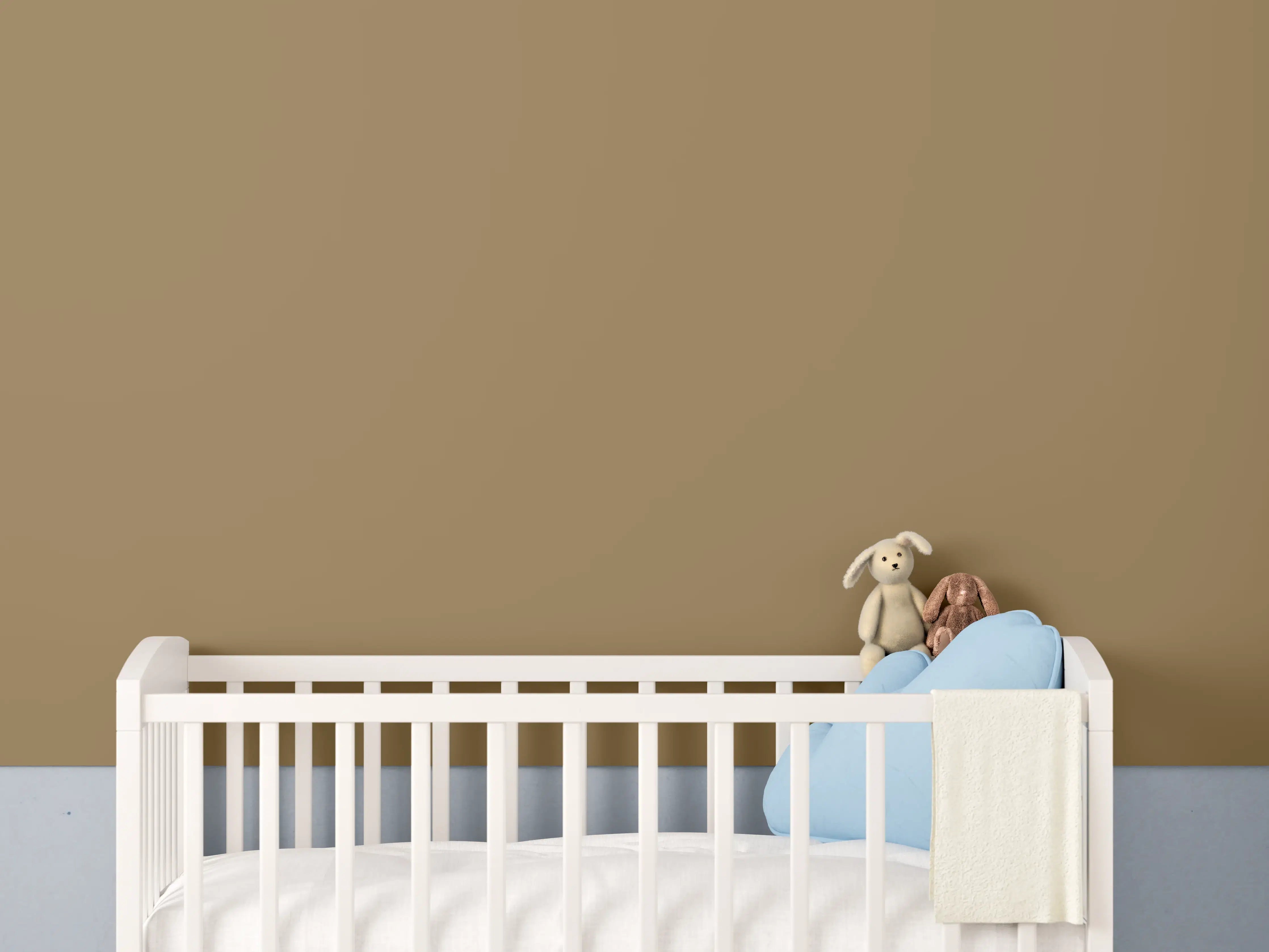 Babyzimmer Wandgestaltung - RAL 1036 (Perlgold)