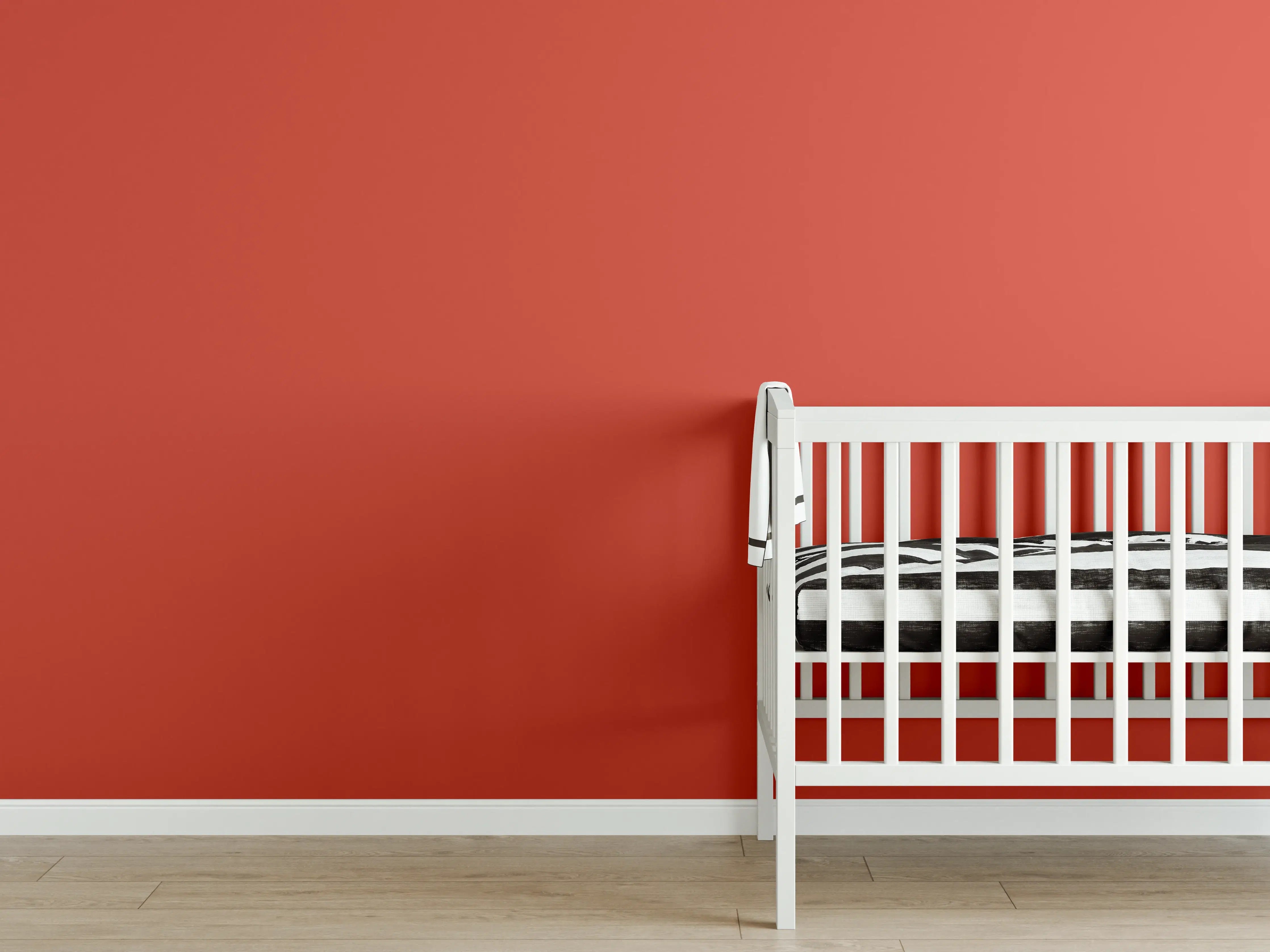 Babyzimmer Wandgestaltung - RAL 2002 (Zinnoberrot)